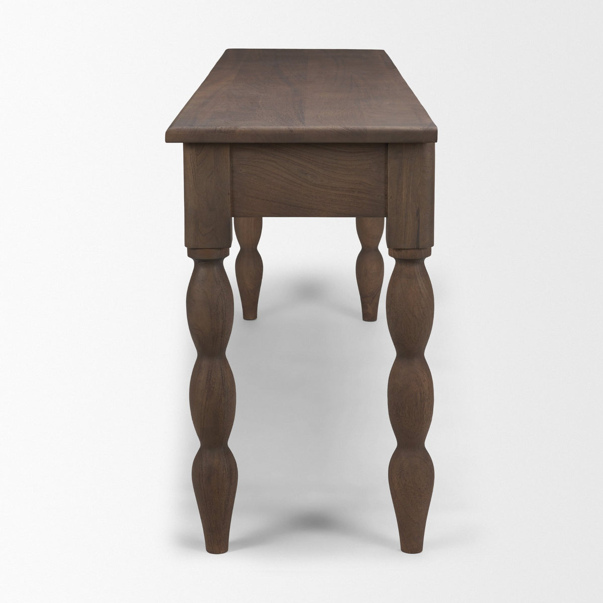 Angeline Spool Turned Console Table | Dark Brown Wood | 2 Drawers from Mercana - Luna Furniture