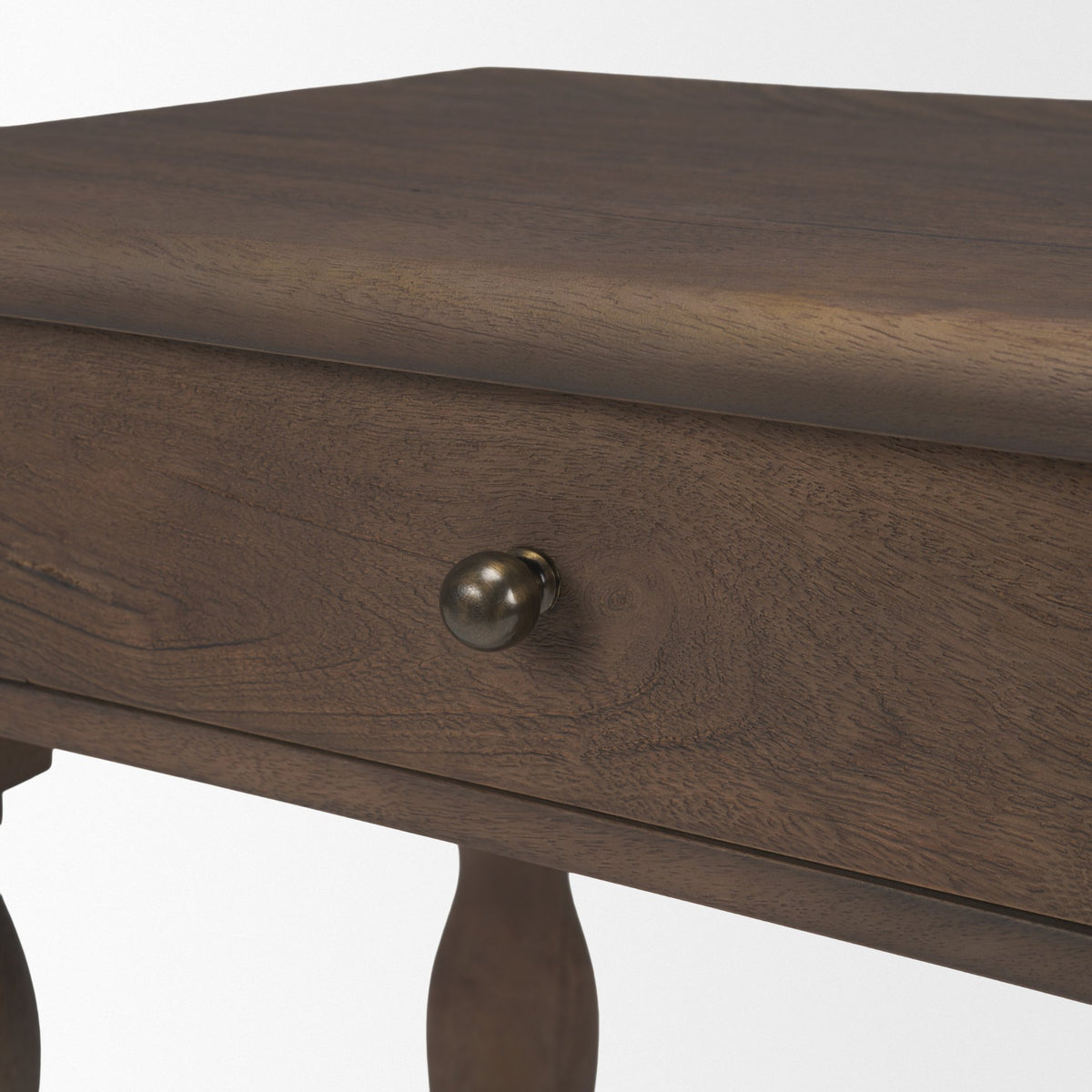 Angeline Spool Turned End Table | Dark Brown Wood | 1 Drawer from Mercana - Luna Furniture
