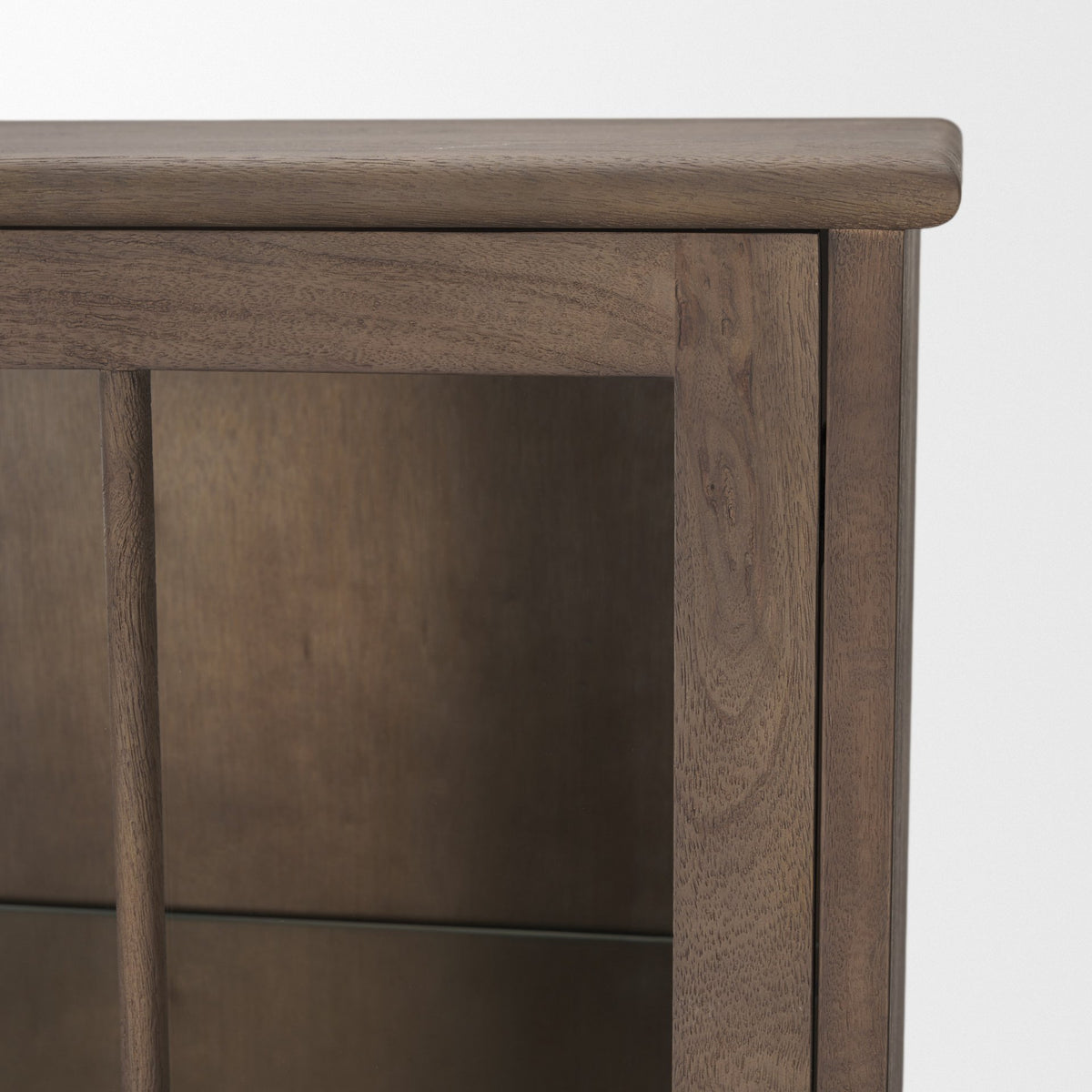 Cromwell Spiral Turned Display Cabinet | Mid-Brown Wood from Mercana - Luna Furniture