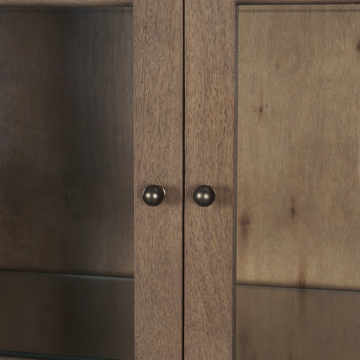 Cromwell Spiral Turned Display Cabinet | Mid-Brown Wood from Mercana - Luna Furniture
