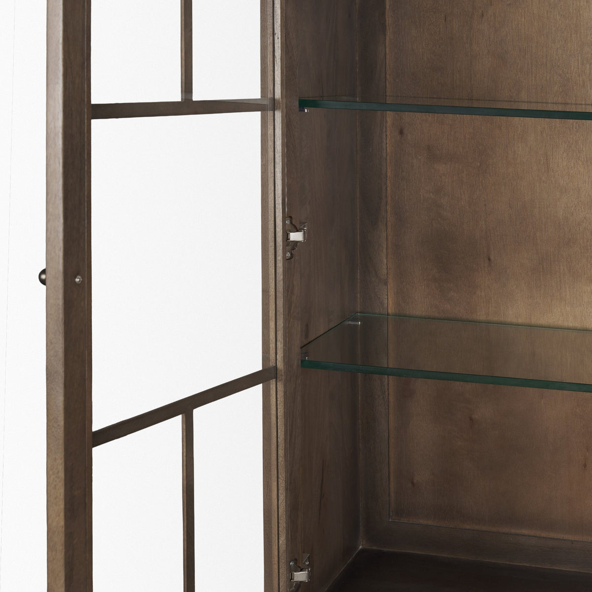Cromwell Spiral Turned Display Cabinet | Mid-Brown Wood from Mercana - Luna Furniture