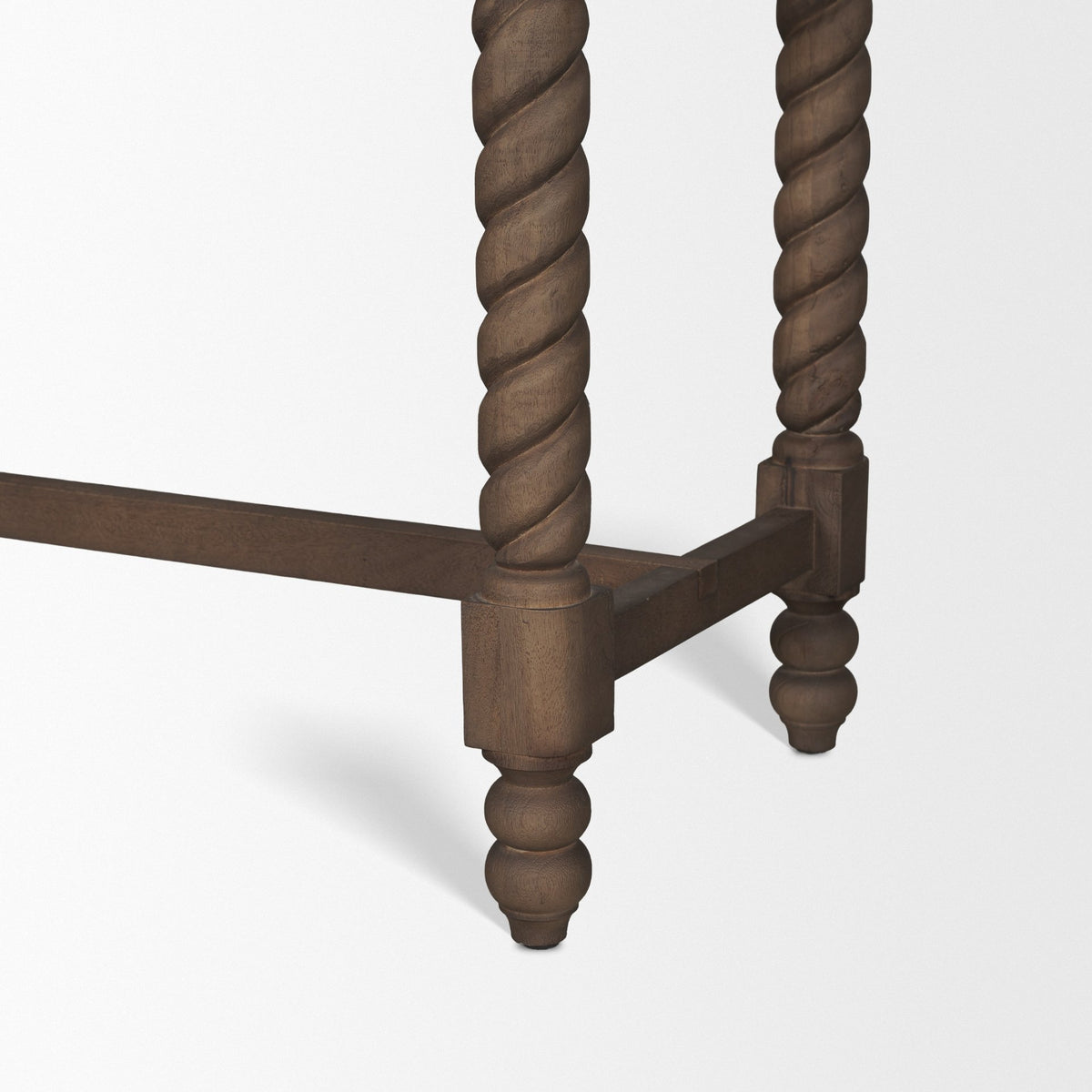 Cromwell Spiral Turned Display Cabinet | Mid-Brown Wood from Mercana - Luna Furniture