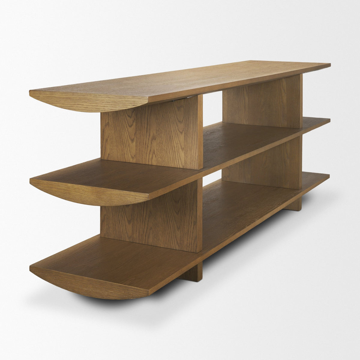Boden 74" Wood Console Table w/ Open Shelves from Mercana - Luna Furniture