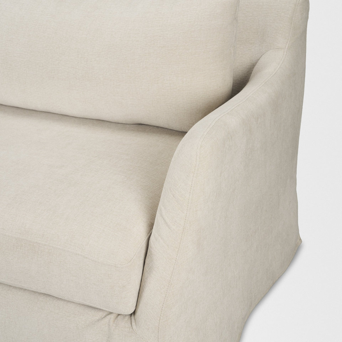 Ellington Slipcovered Slope Arm Sofa | 3 Seater | Cream Fabric from Mercana - Luna Furniture