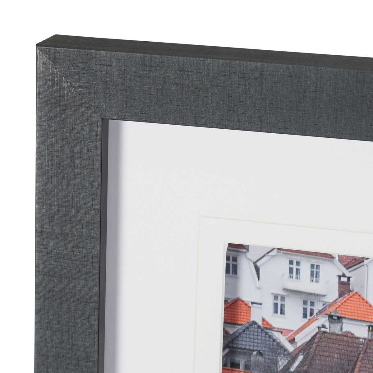 Waterfront in Bergen, Norway by Richard Silver Textured Framed Photo Print Matted under Glass from Mercana - Luna Furniture