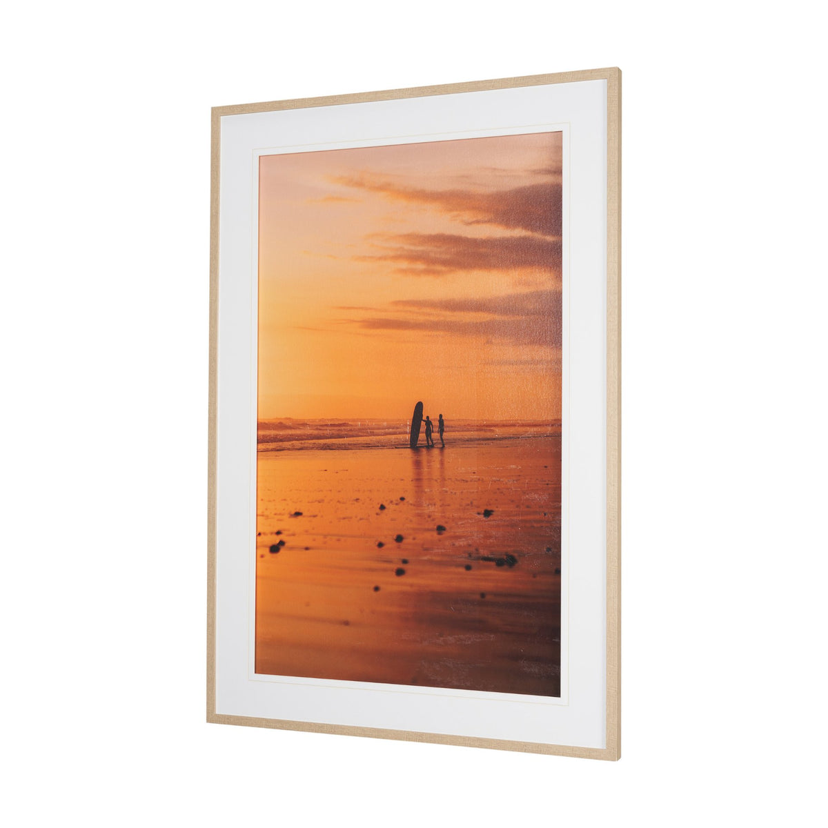 Bali Surfers by Stefan and Audrey Hand-Embellished Textured Framed Photo Print Matted under Glass from Mercana - Luna Furniture
