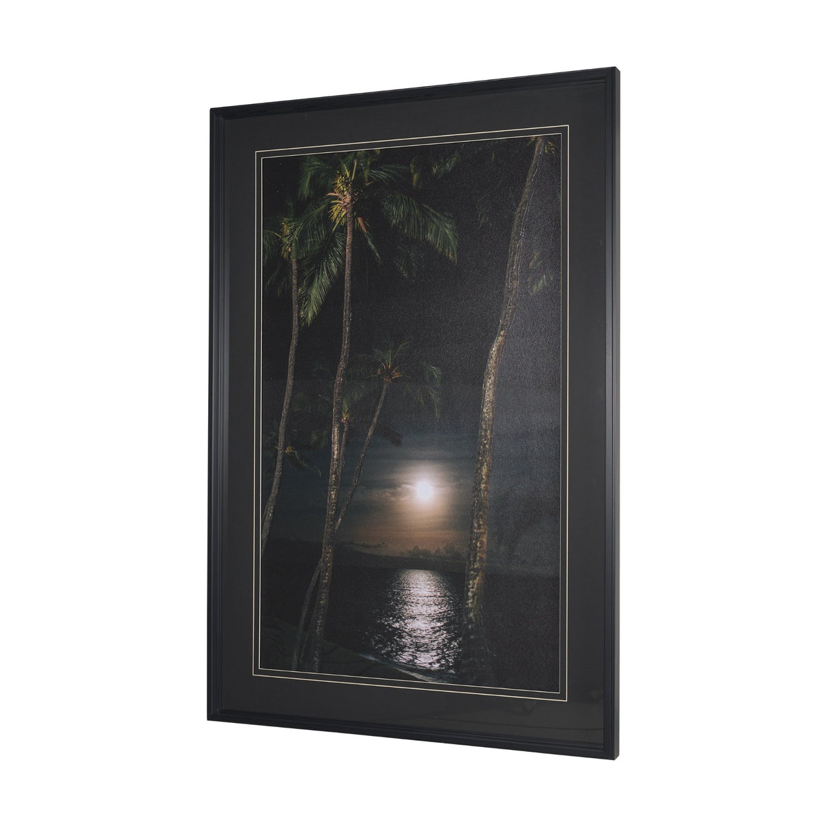 Maui Moonlight by Stefan and Audrey Hand-Embellished Textured Framed Photo Print Matted under Glass from Mercana - Luna Furniture