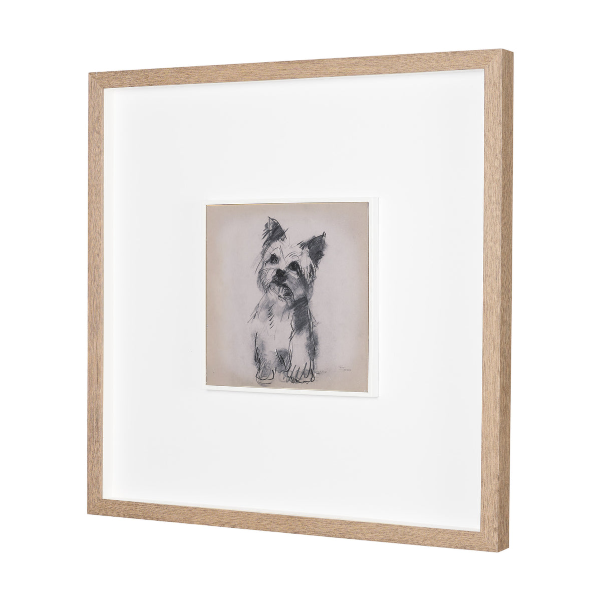 White Scottie by Mercana Studio Hand-Embellished Framed Artwork Matted under Glass from Mercana - Luna Furniture
