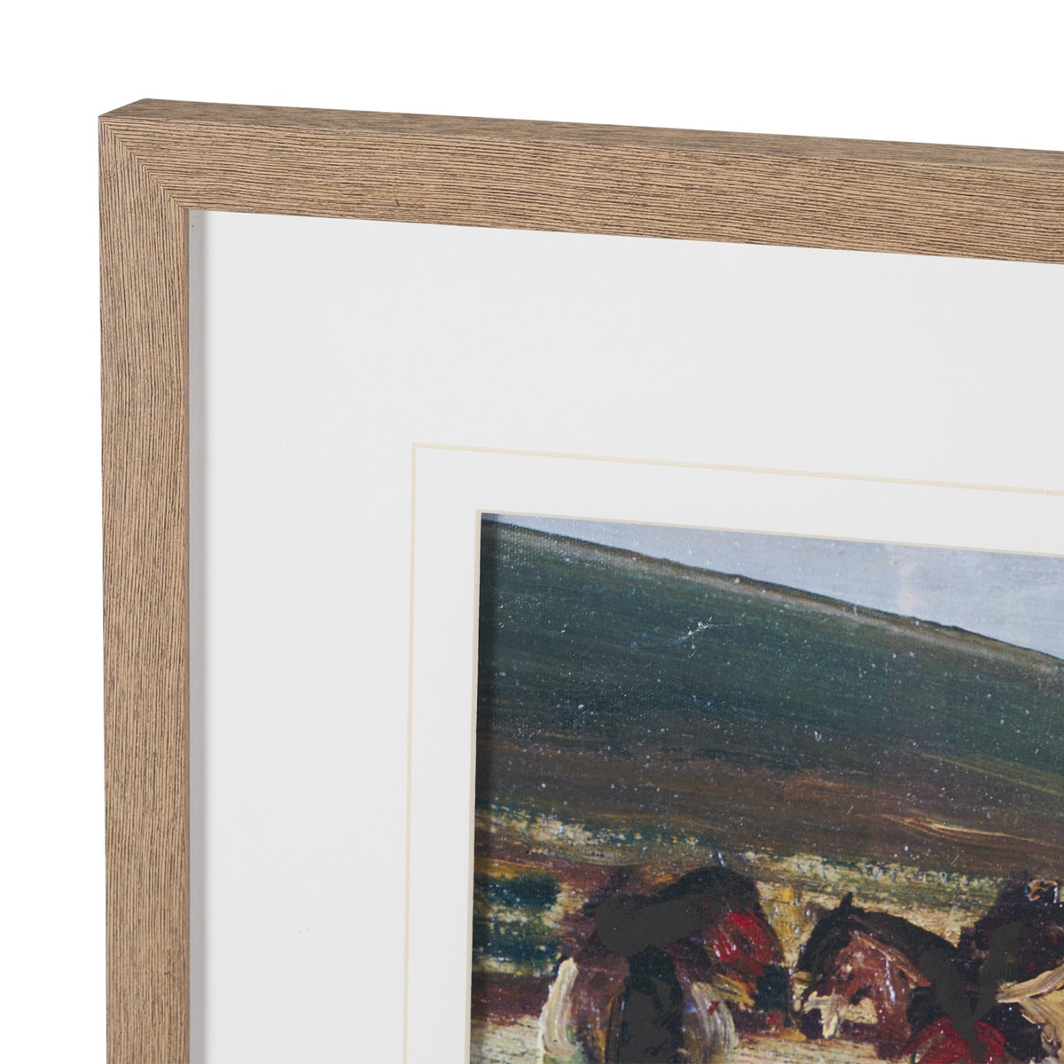 Exmoor Ponies by Sir Alfred Munnings Hand-Embellished Framed Artwork Matted under Glass