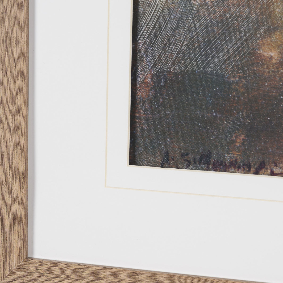 Exmoor Ponies by Sir Alfred Munnings Hand-Embellished Framed Artwork Matted under Glass