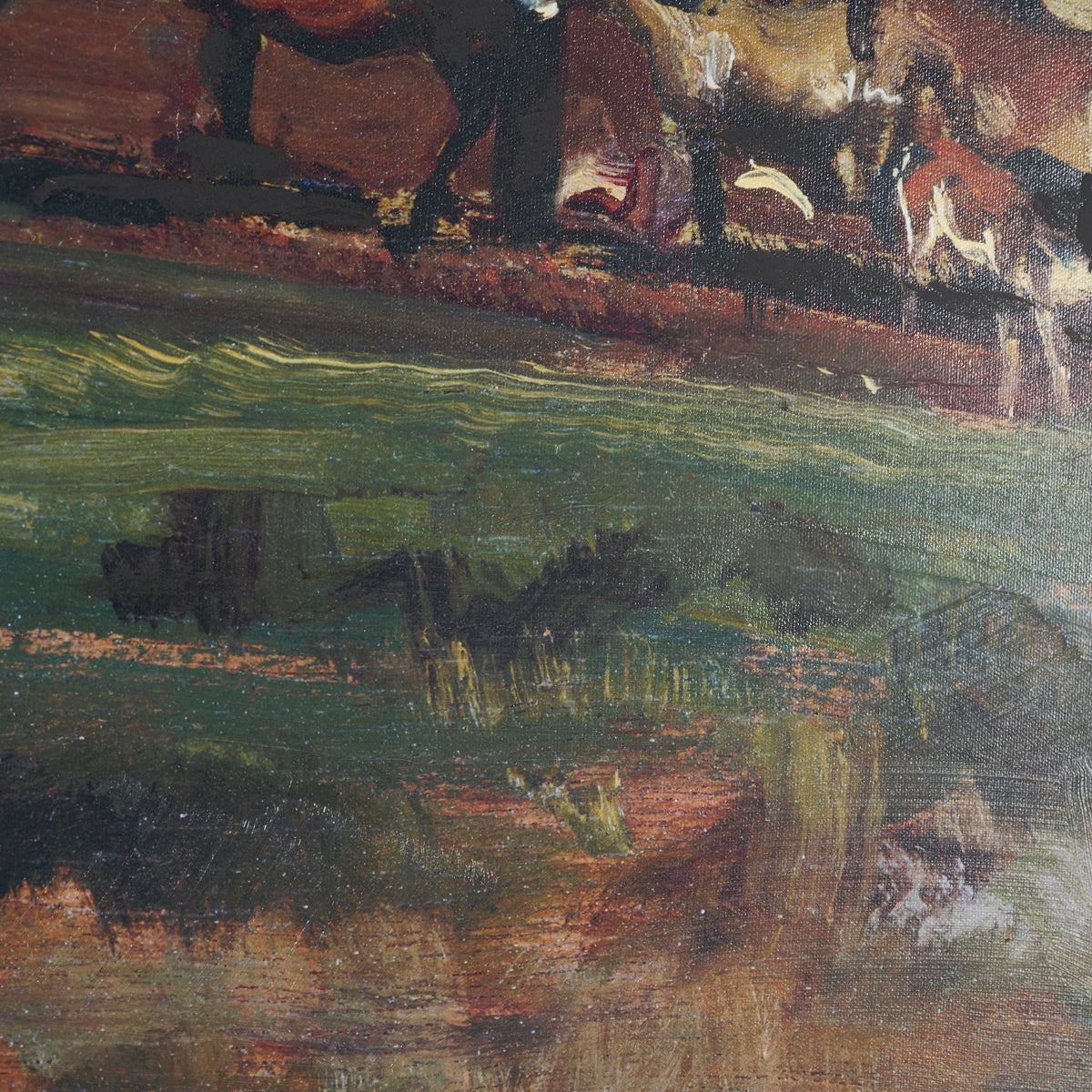 Exmoor Ponies by Sir Alfred Munnings Hand-Embellished Framed Artwork Matted under Glass