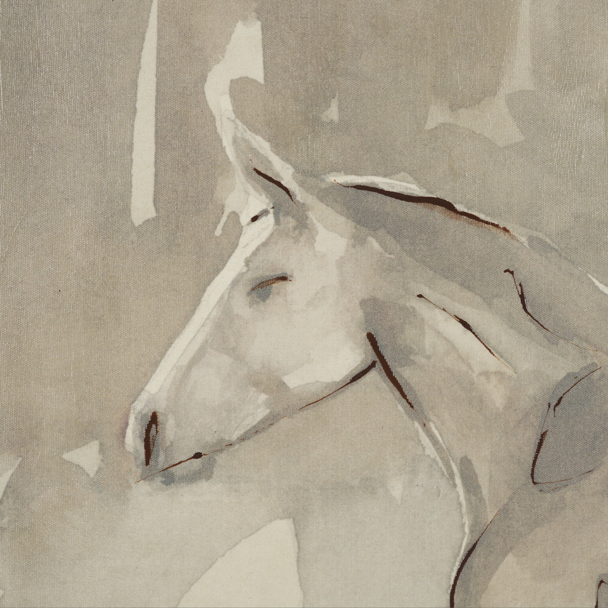 Figure Study: Equine Form II by Mercana Studio Hand-Embellished Textured Framed Canvas Artwork from Mercana - Luna Furniture