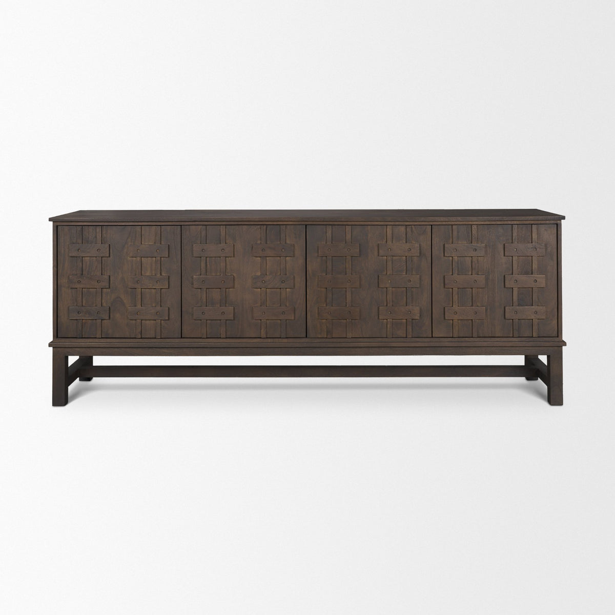 Truss Dark Brown Wood 4 Door Closed Sideboard from Mercana - Luna Furniture