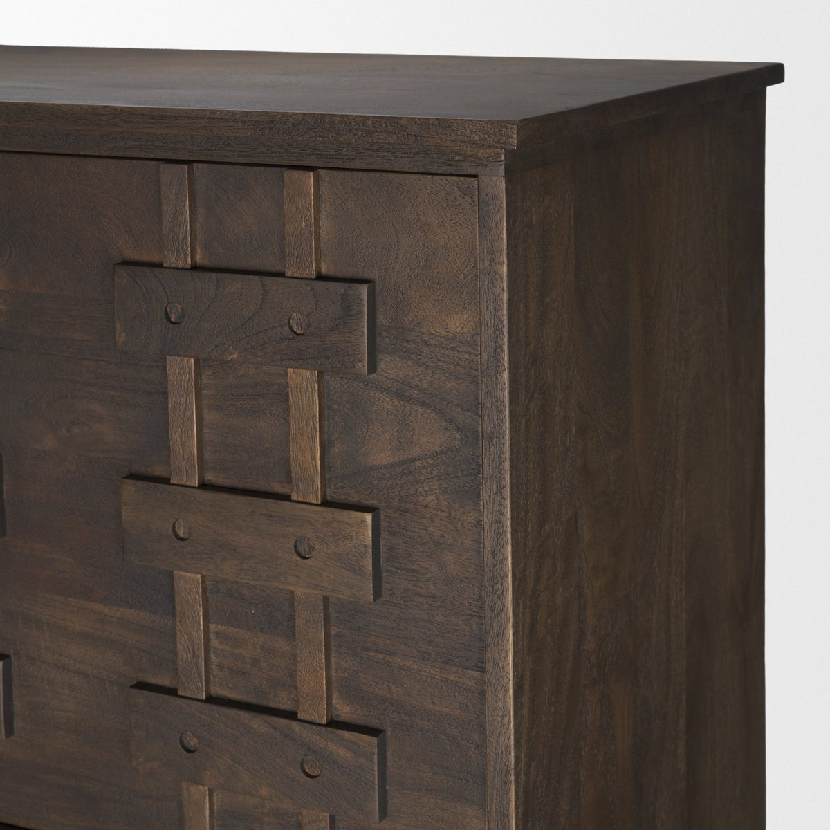 Truss Dark Brown Wood 6 Door Tall Cabinet from Mercana - Luna Furniture