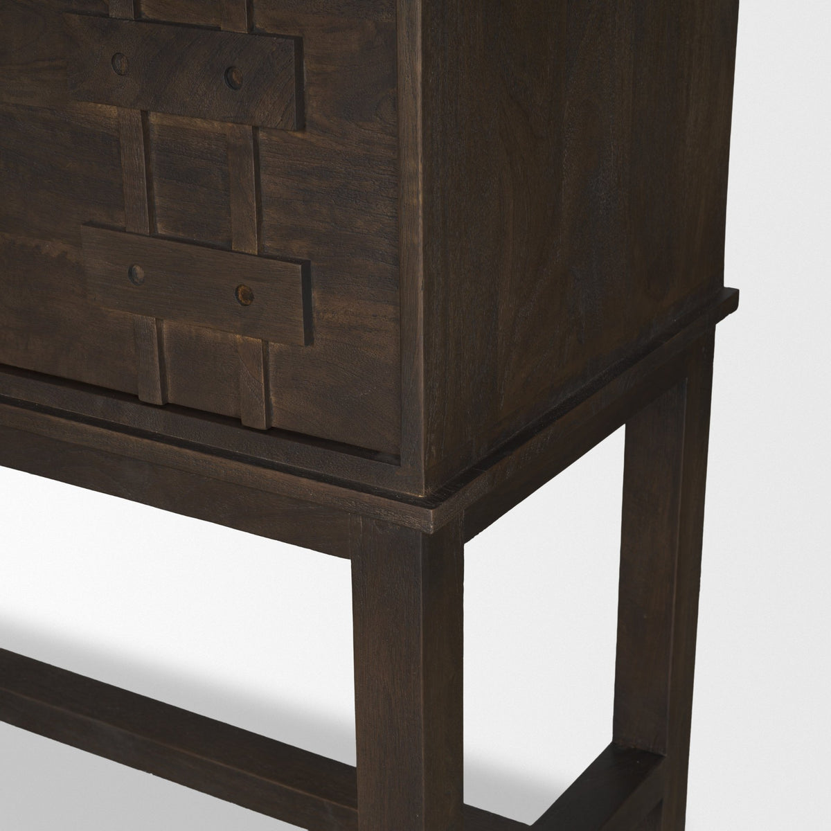 Truss Dark Brown Wood 6 Door Tall Cabinet from Mercana - Luna Furniture