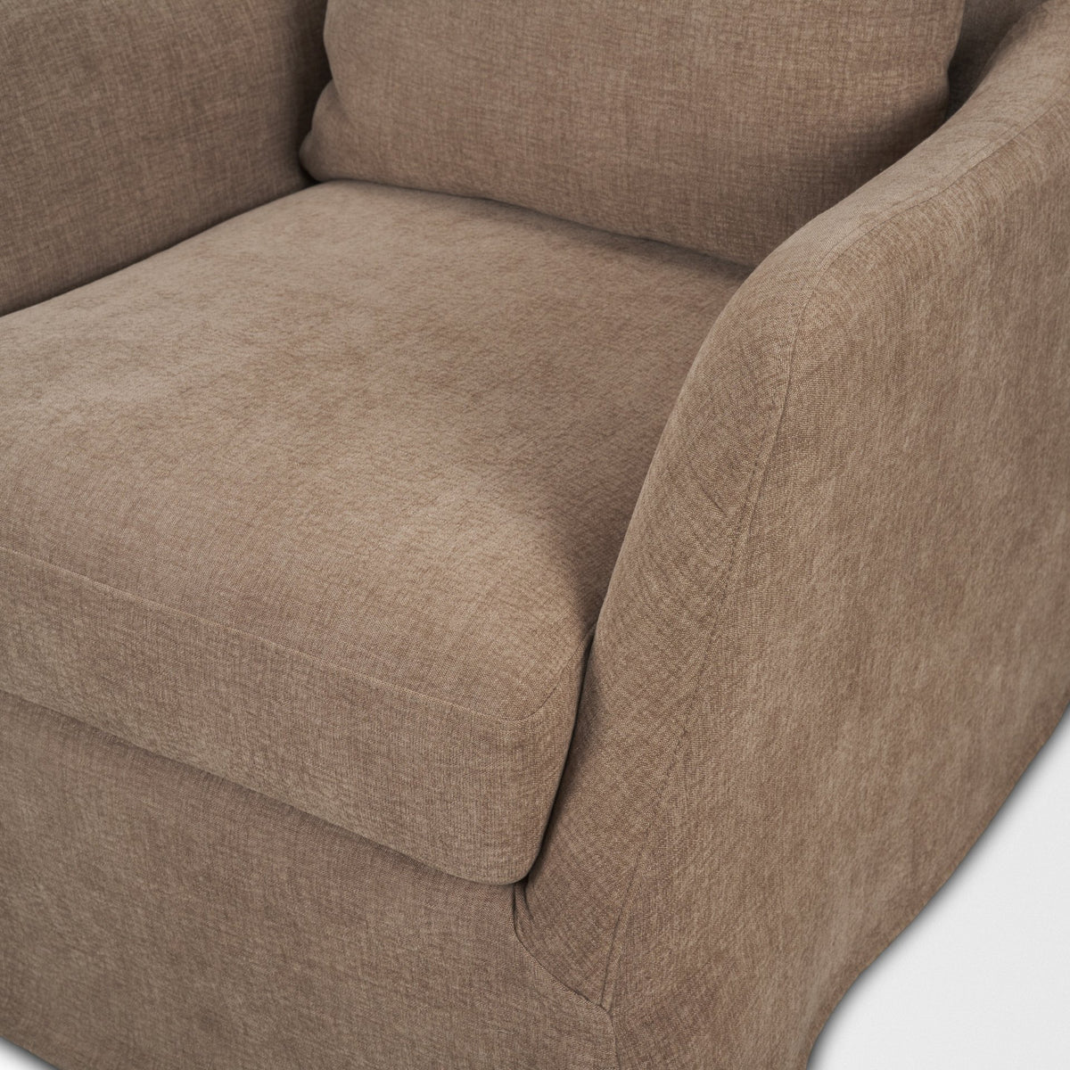 Ellington Slipcovered Slope Arm Accent Chair | Stonewashed Latte Fabric