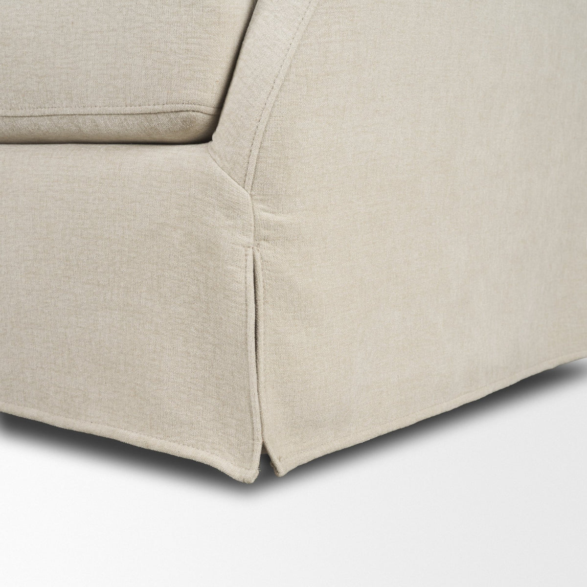 Ellington Slipcovered Slope Arm Swivel Swivel Accent Chair | Cream Fabric from Mercana - Luna Furniture