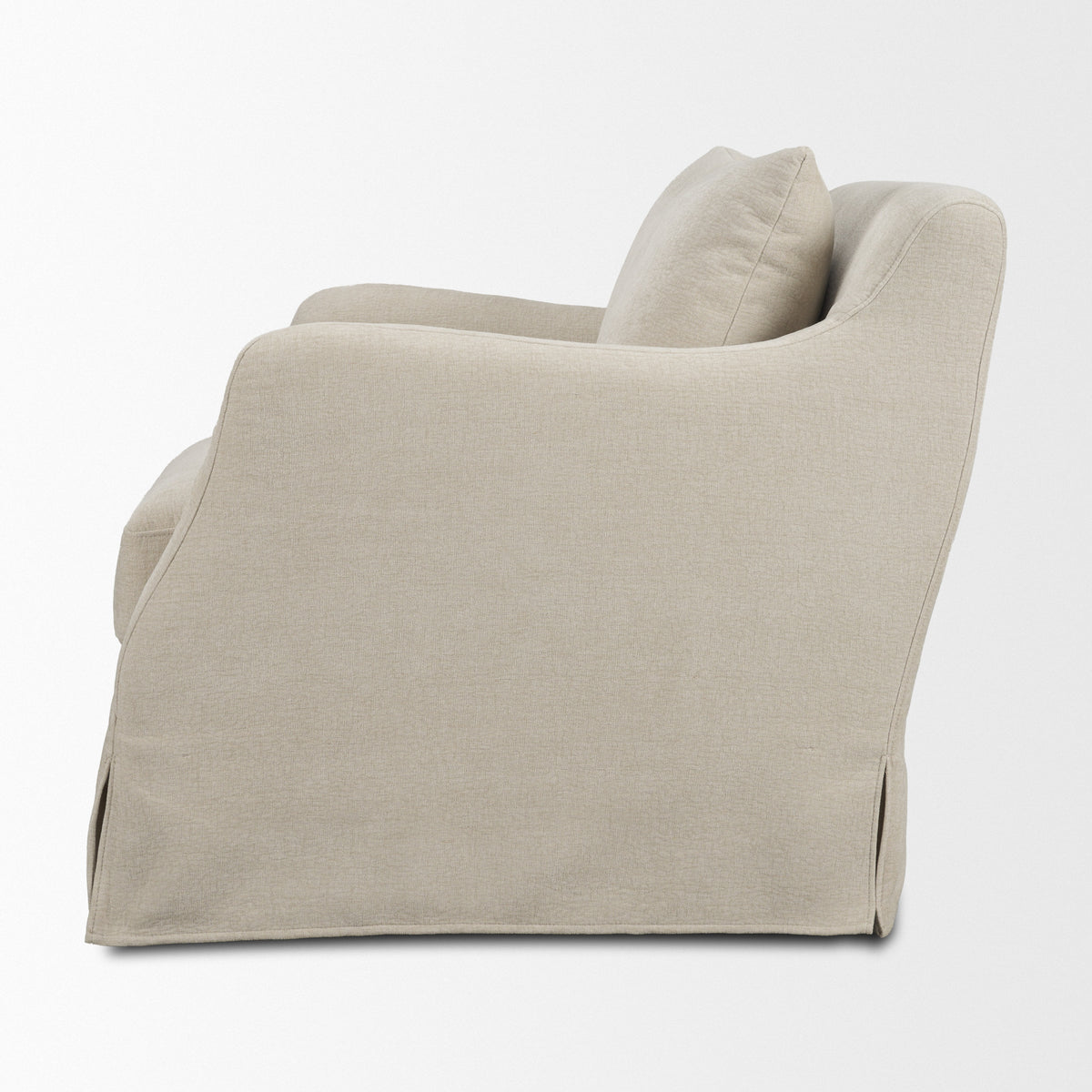 Ellington Slipcovered Slope Arm Swivel Swivel Accent Chair | Cream Fabric from Mercana - Luna Furniture