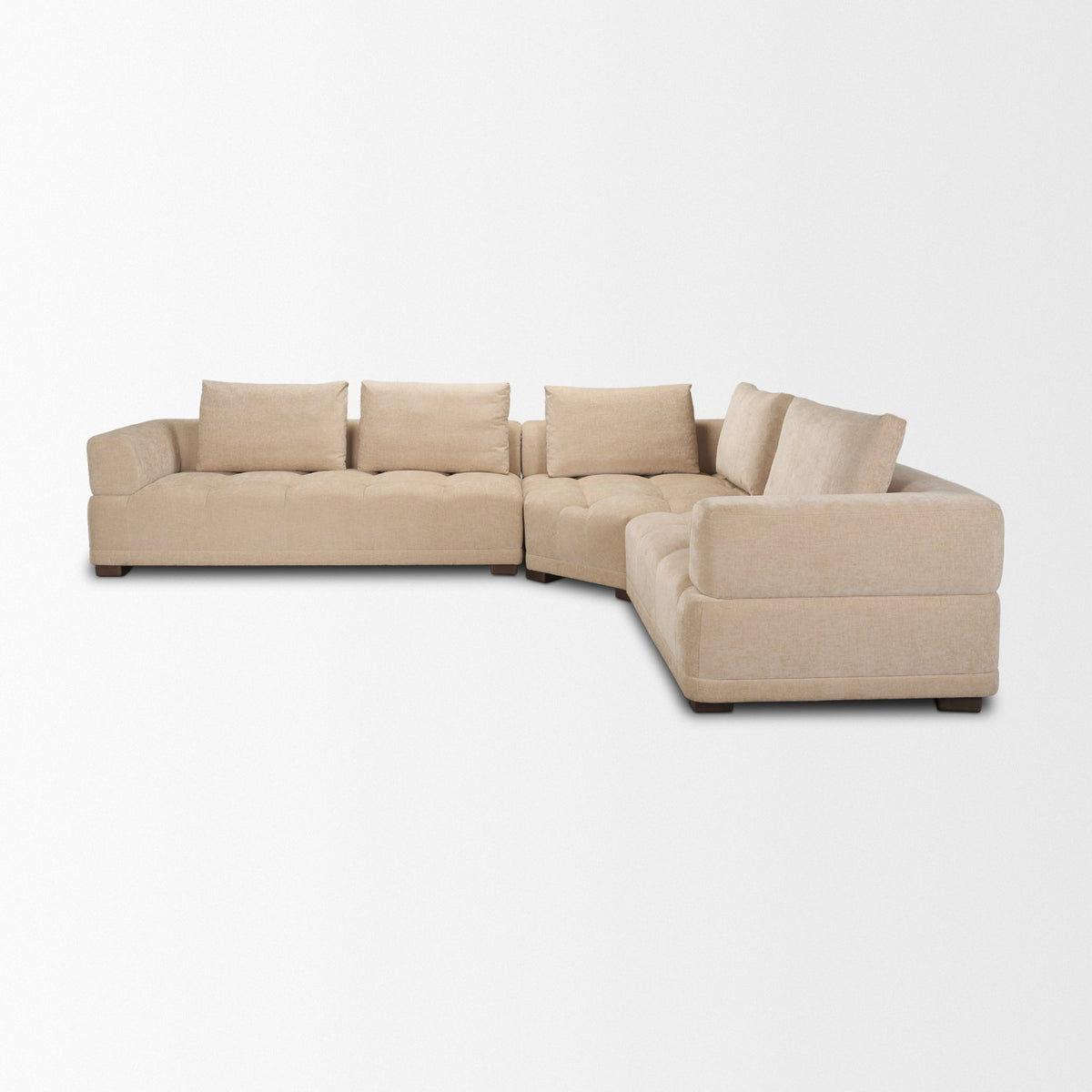 Warner Quilt 3 Piece Sofa Set w/Corner Piece w/Back Cushions