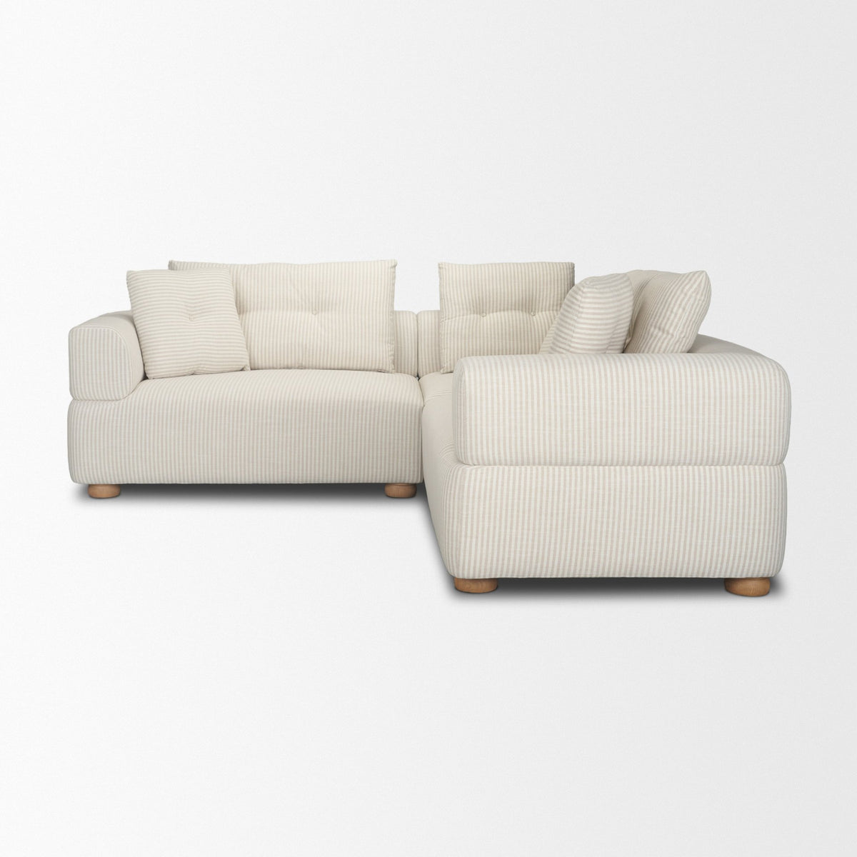 Warner Stripe 3 Piece Sofa Set w/S Corner Piece w/Back Cushions from Mercana - Luna Furniture
