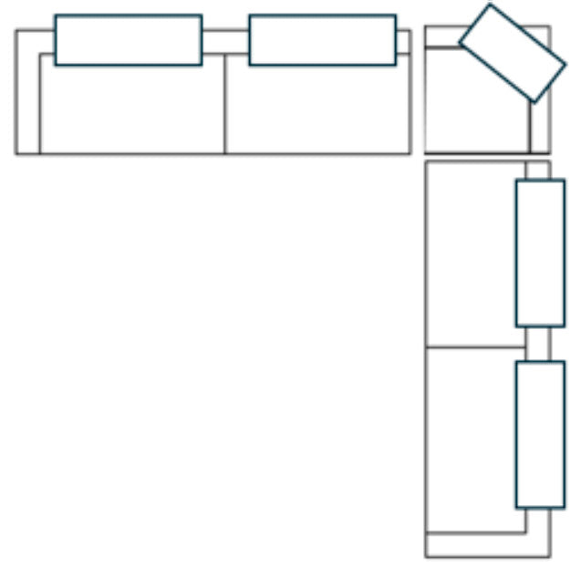 Warner Frame 3 Piece Sofa Set w/S Corner Piece w/Back Cushions from Mercana - Luna Furniture