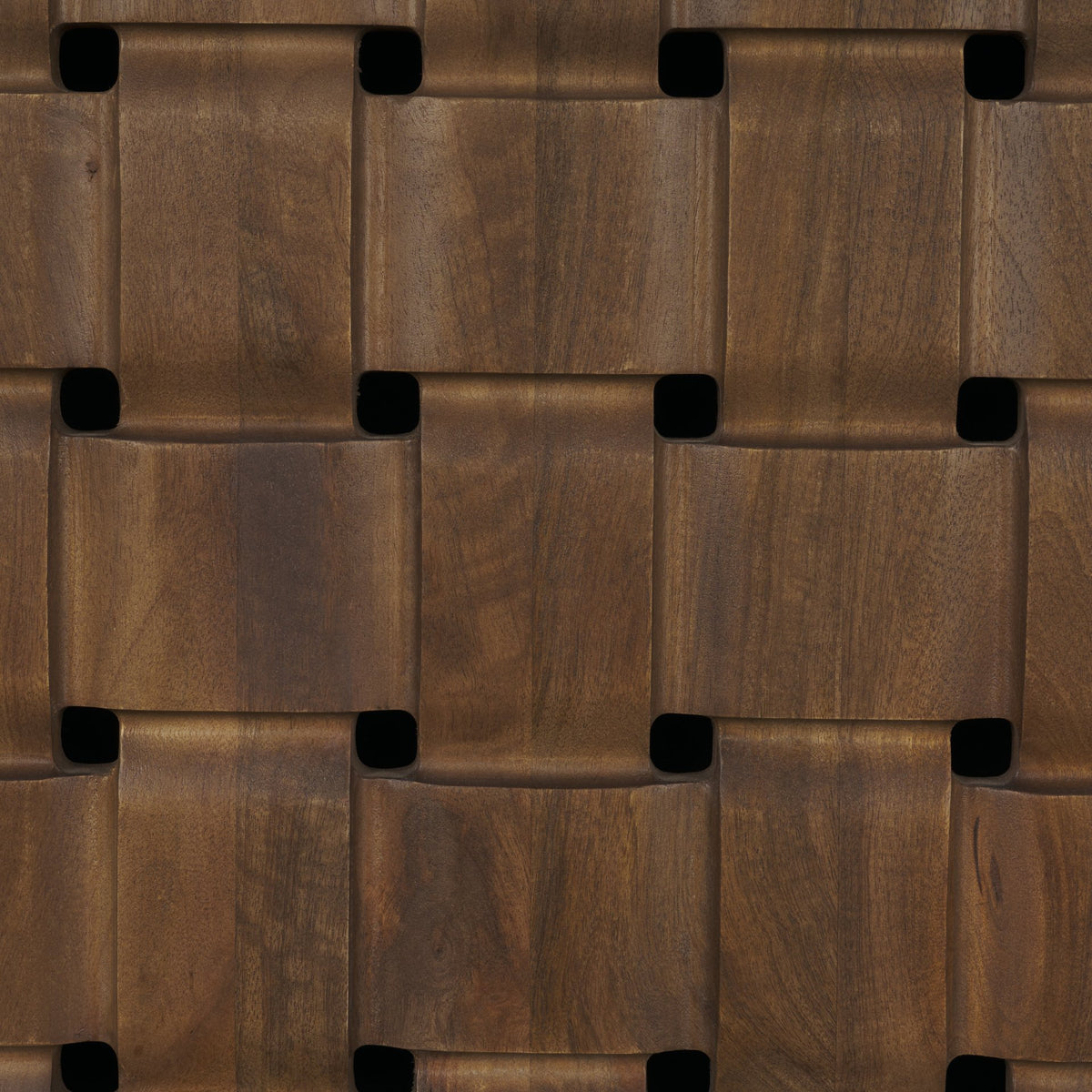 Trellyn Dark Brown Solid Wood Carved Woven Desk from Mercana - Luna Furniture