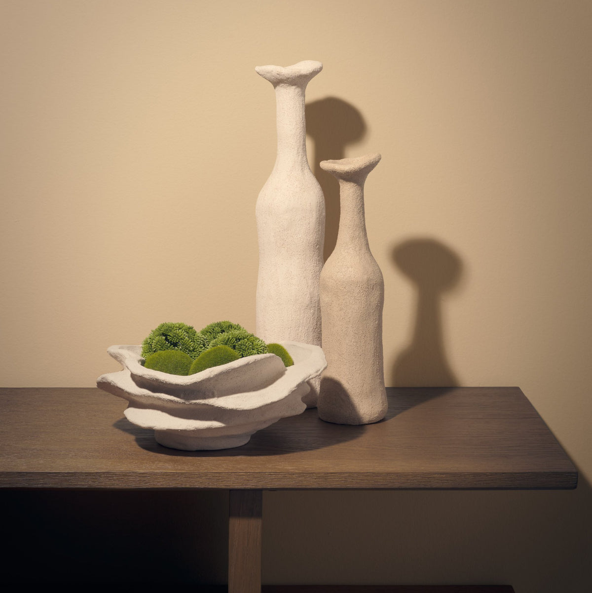Runa Large Cream Ceramic Rustic Decorative Bottle