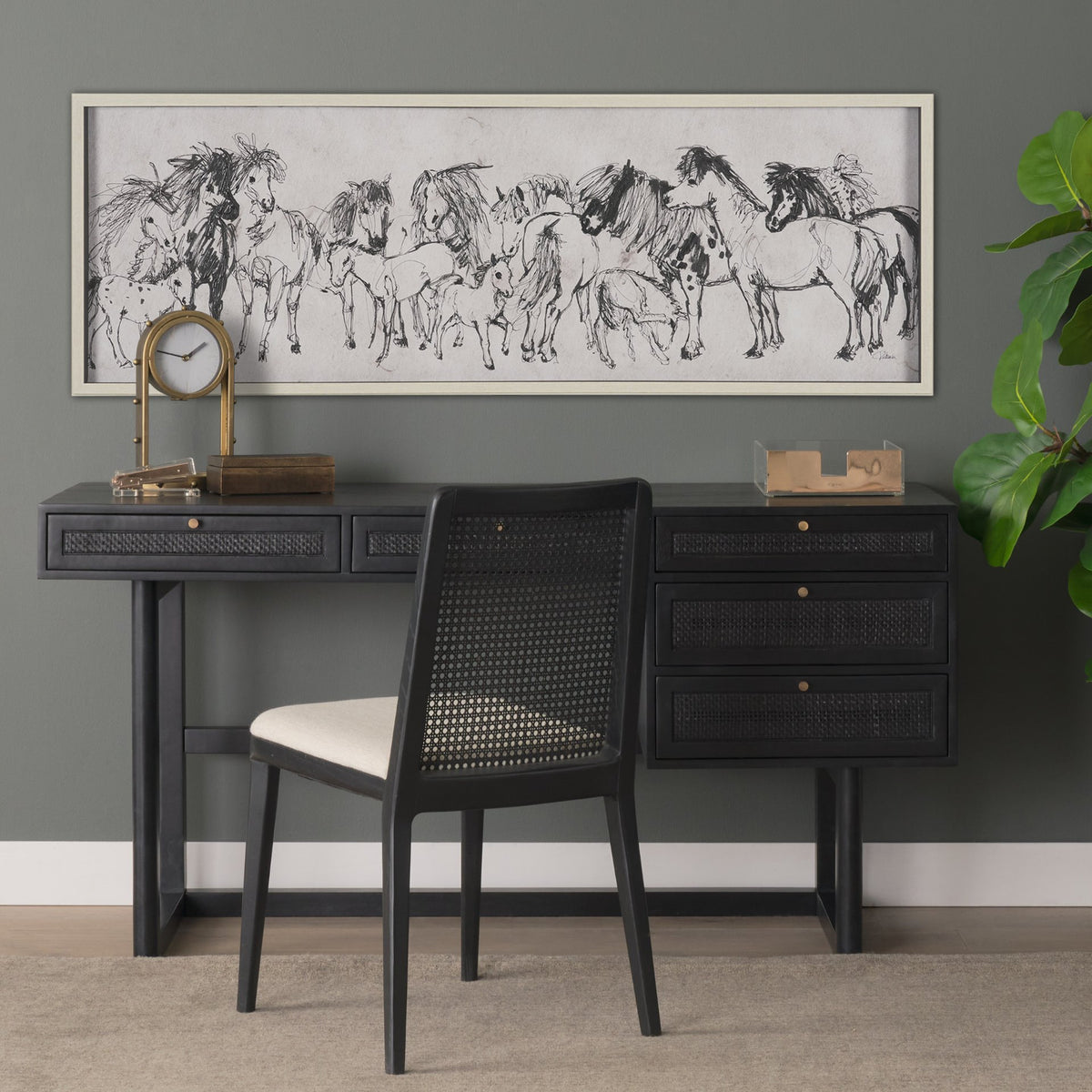 Pony Sketches II by Mercana Studio Hand-Embellished Framed Artwork Matted under Glass from Mercana - Luna Furniture