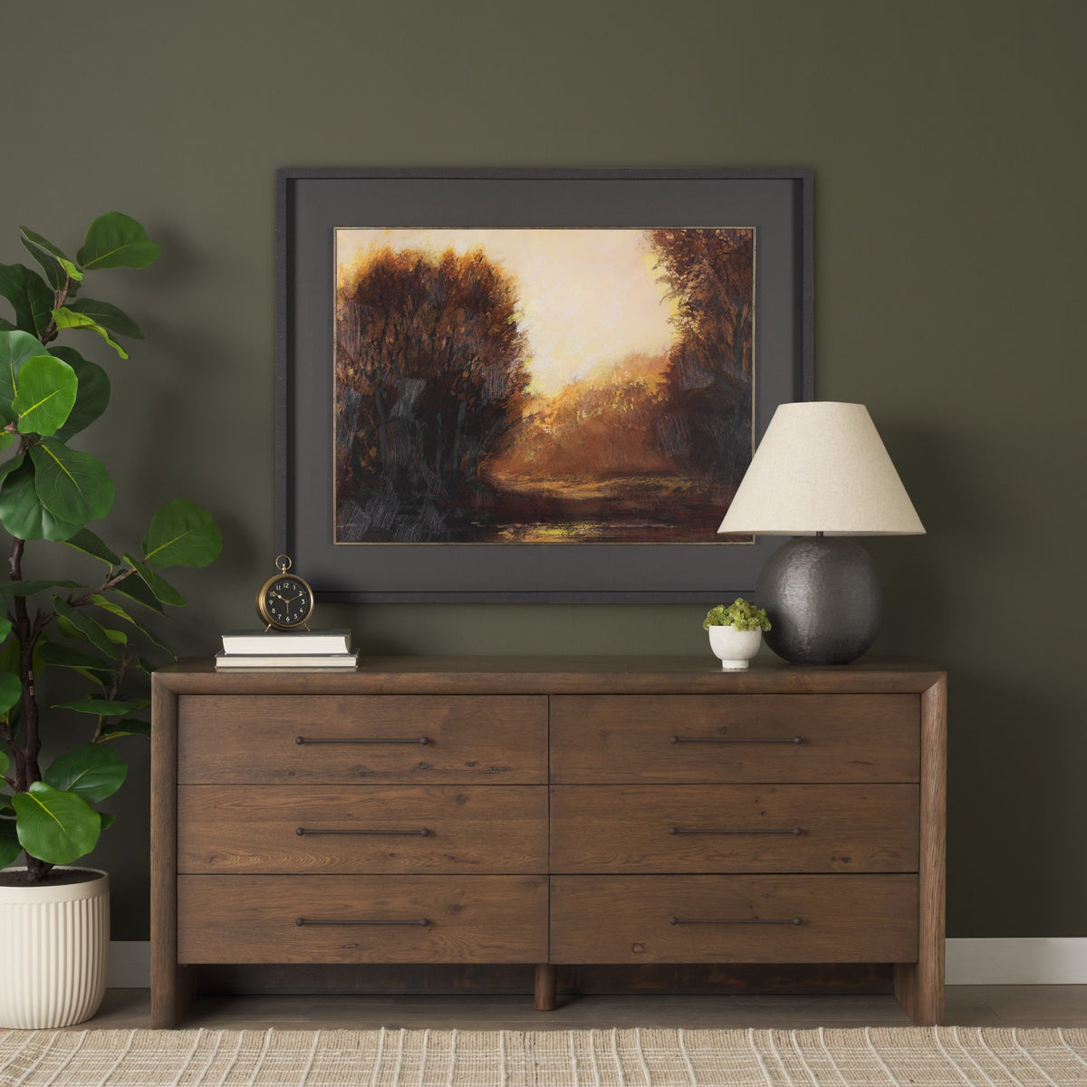 Golden Quiet II by Mercana Studio Hand-Embellished Textured Framed Artwork Matted under Glass from Mercana - Luna Furniture