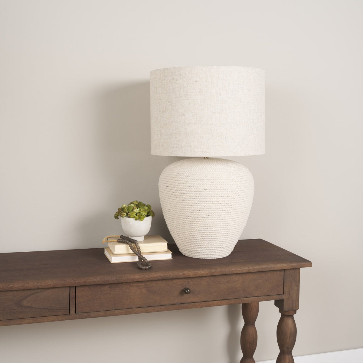 Newport Woven Rope Table Lamp from Mercana - Luna Furniture