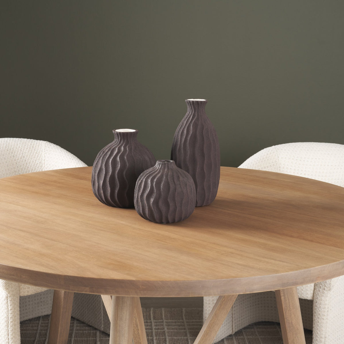 Tidal Tall Ceramic Rippled Decorative Vase