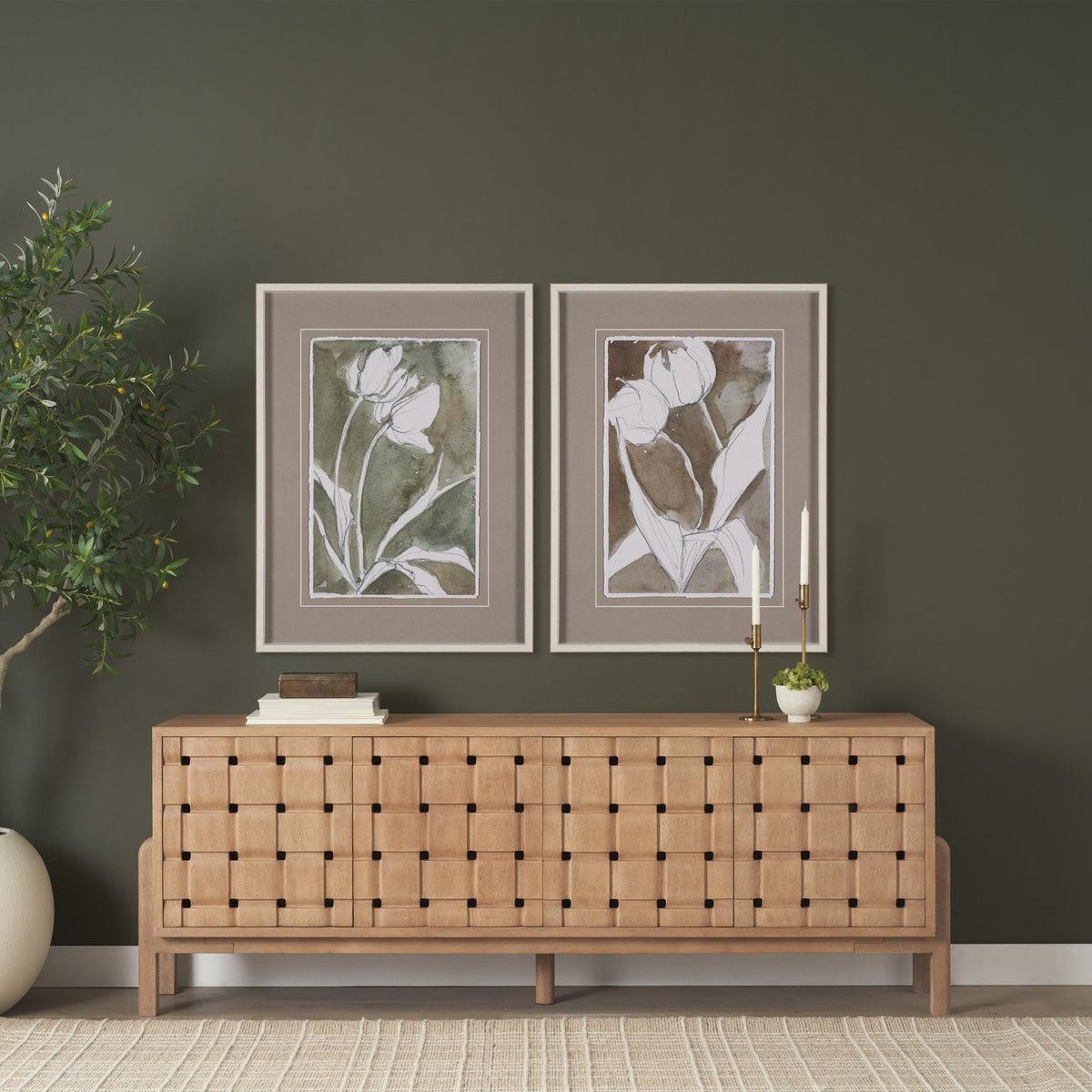 Tulip Bloom IV by Mercana Studio Hand-Embellished Framed Artwork Matted under Glass from Mercana - Luna Furniture