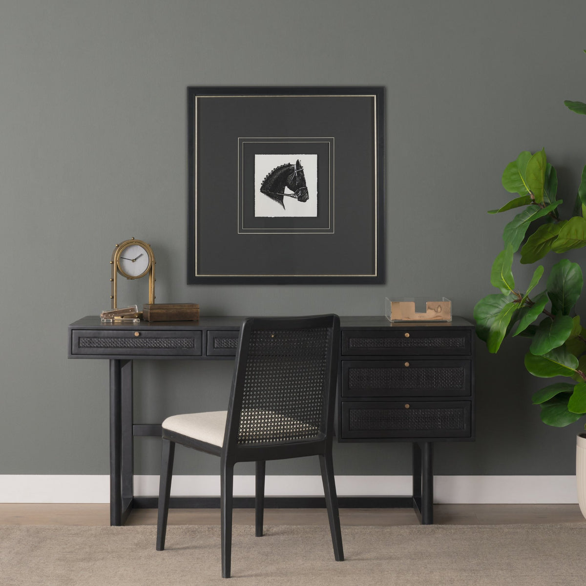 Equestrian Etching IV by Mercana Studio Hand-Embellished Textured Framed Artwork Matted under Glass from Mercana - Luna Furniture
