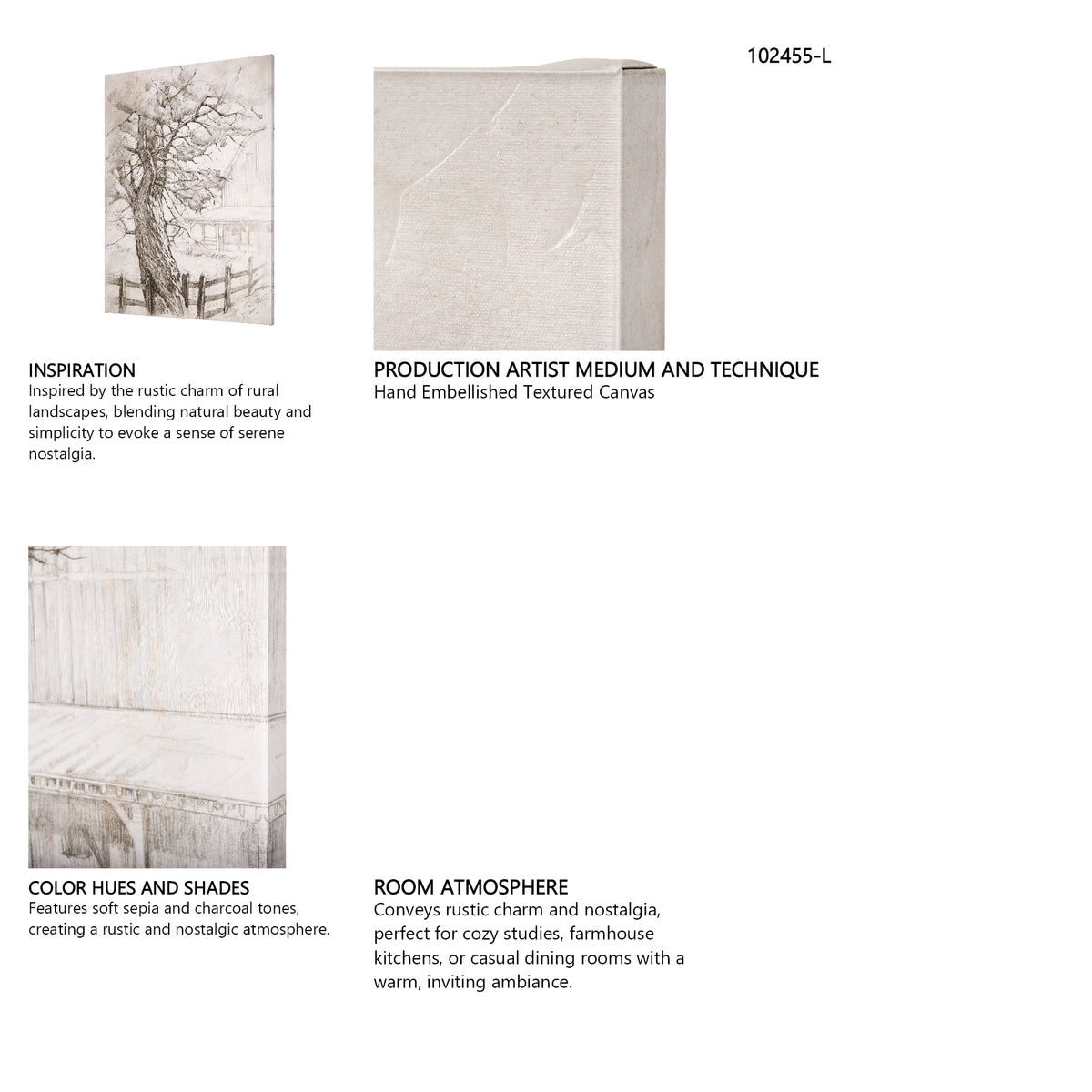 Old West Collection I ( Farm view) by Mercana Studio a Hand Embellished Textured Canvas from Mercana - Luna Furniture