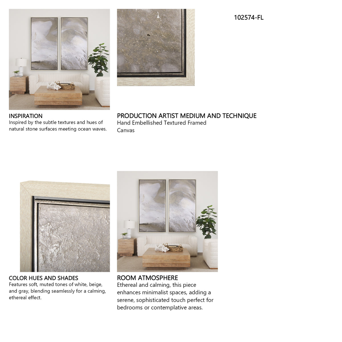 Sandy Waves III by Mercana Studio a Hand Embellished Textured Framed Canvas from Mercana - Luna Furniture