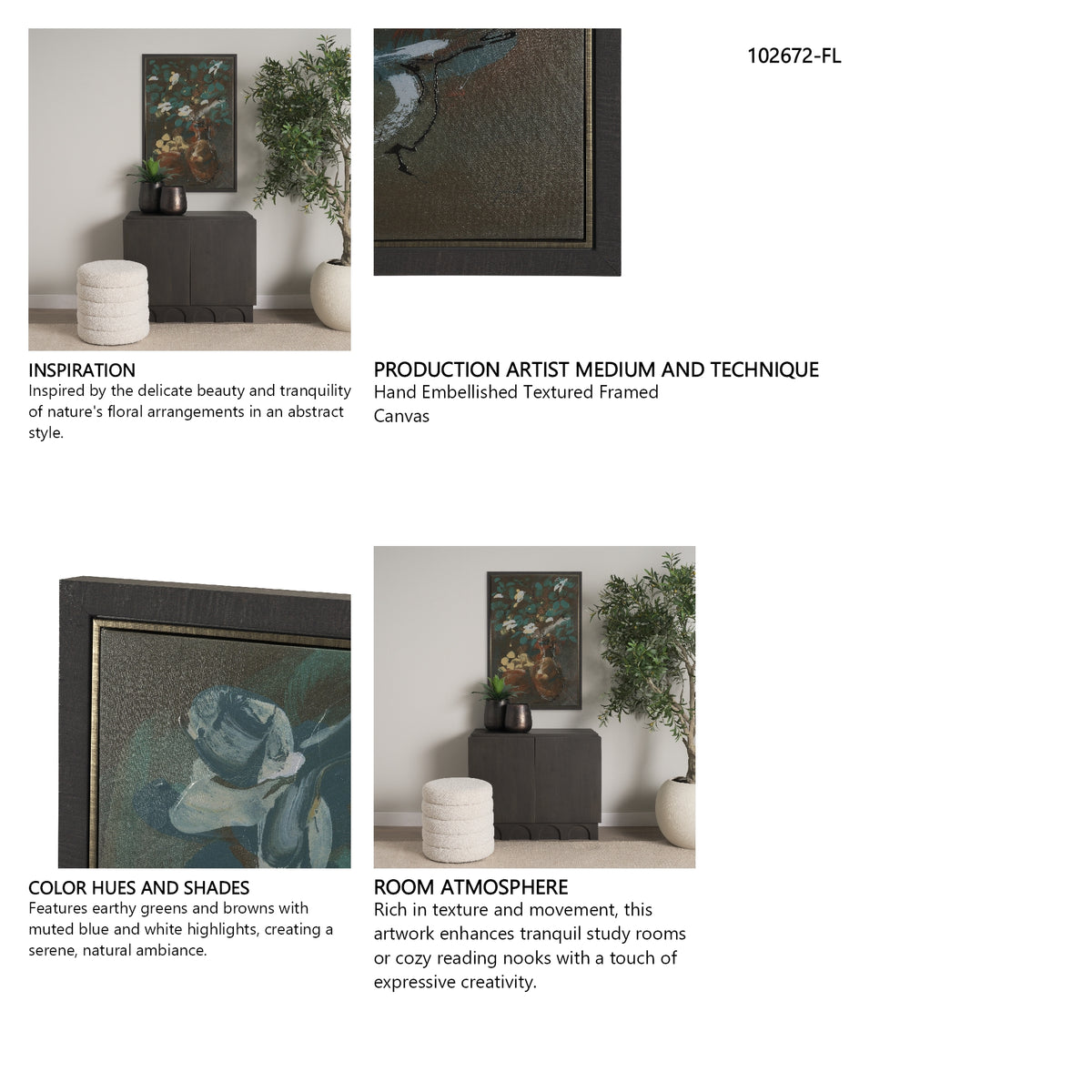 Graphite Sensation I by Mercana Studio a Hand Embellished Textured Framed Canvas from Mercana - Luna Furniture