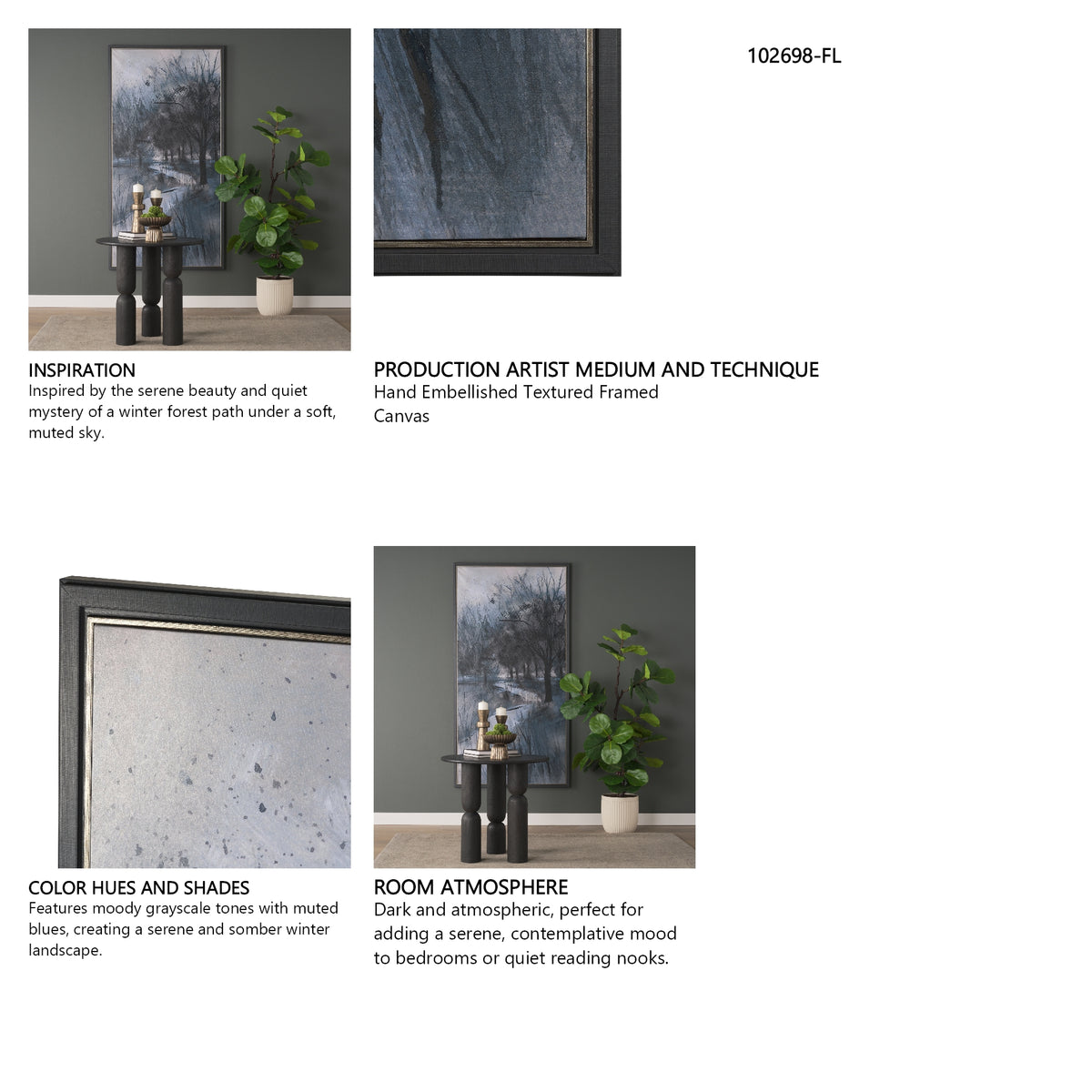 Brook and Willows II by Mercana Studio Hand-Embellished Textured Framed Canvas Artwork from Mercana - Luna Furniture