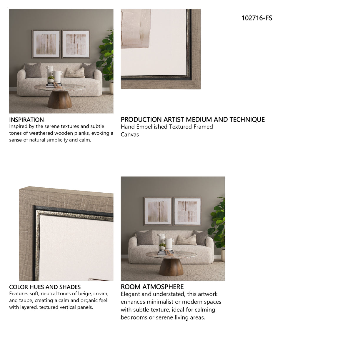 Glazed Echoes White I by Cartissi Hand-Embellished Textured Framed Canvas Artwork from Mercana - Luna Furniture