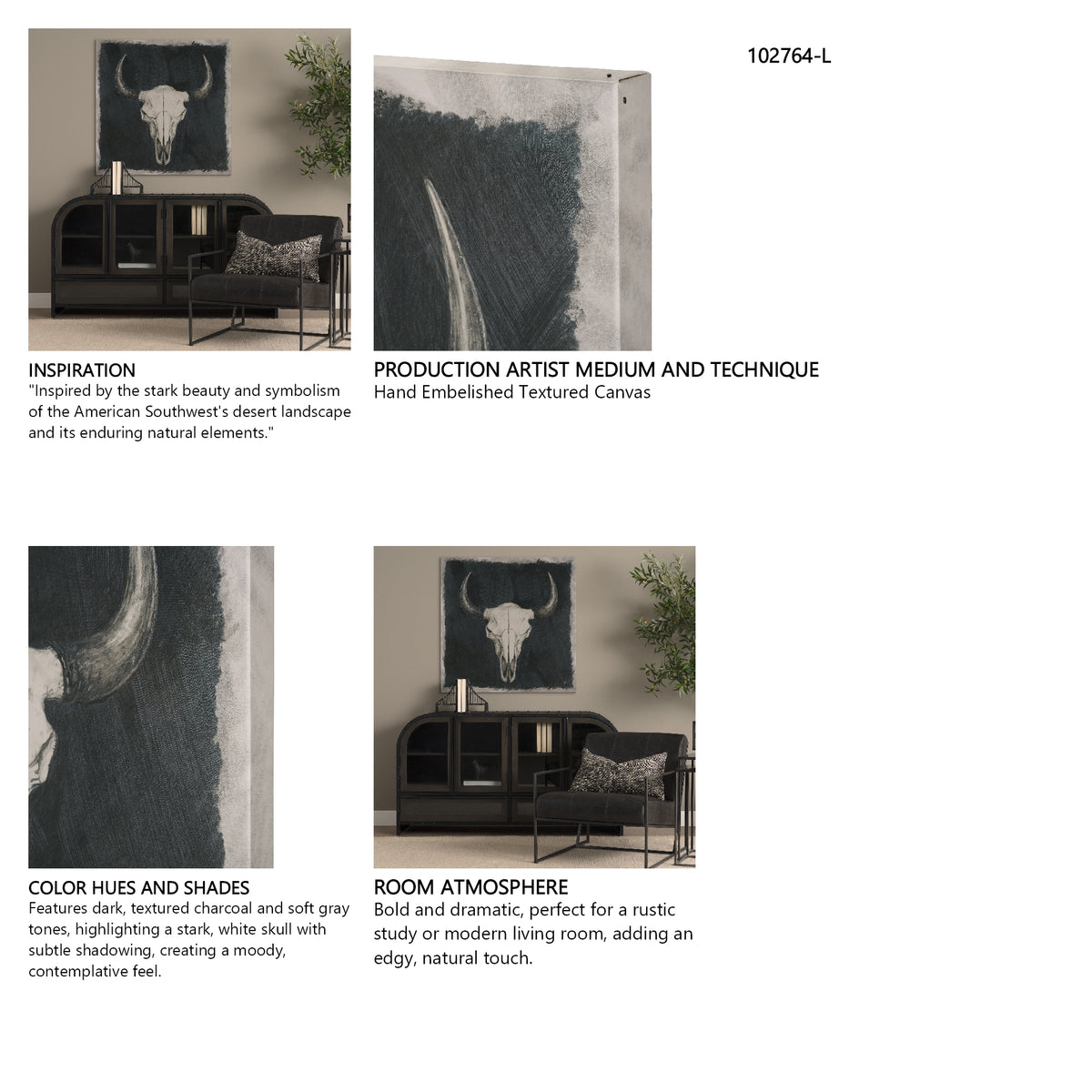 Vestige by Mercana Studio Hand-Embellished Textured Artwork from Mercana - Luna Furniture