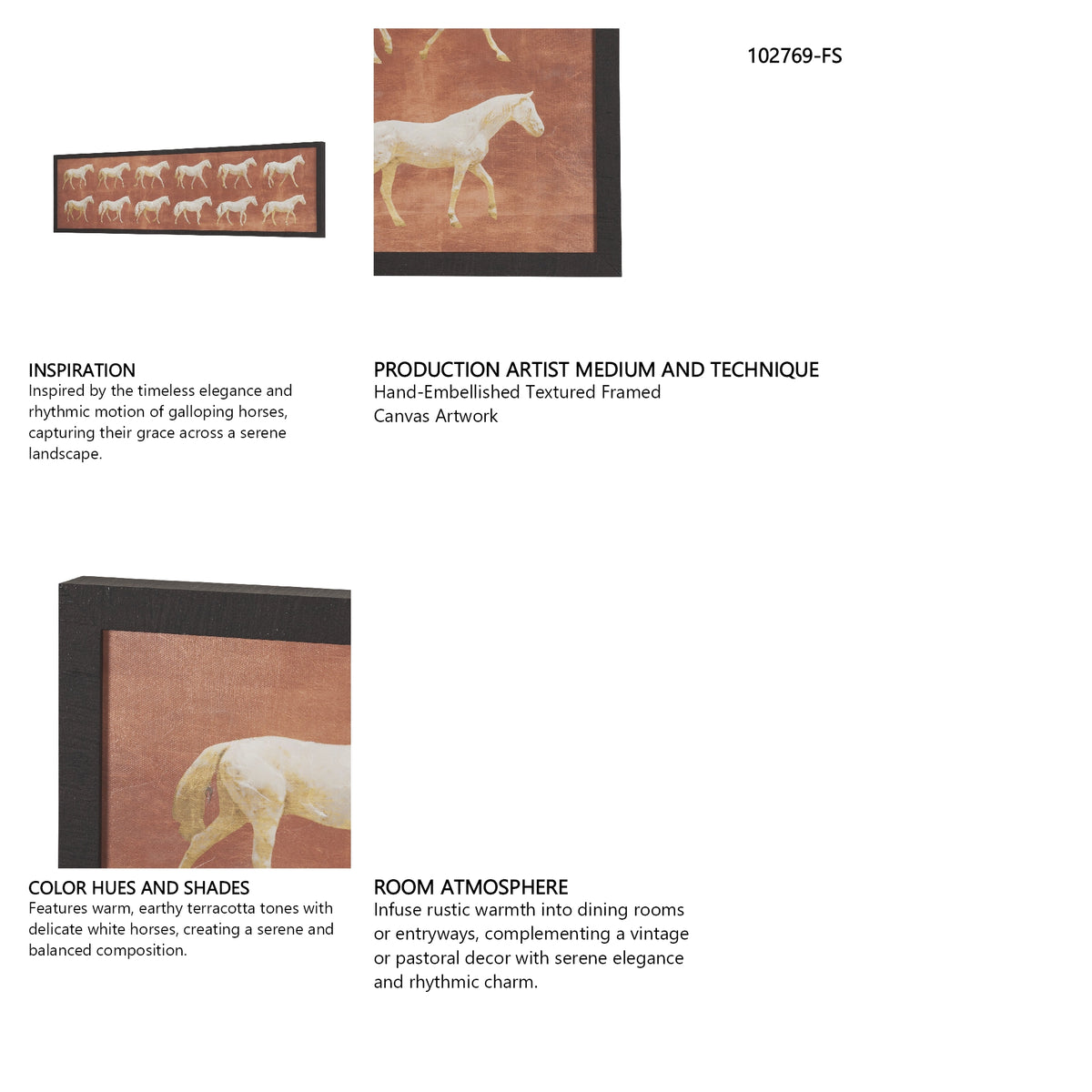 Even Cadence by Eadweard Muybridge Hand-Embellished Textured Framed Canvas Artwork from Mercana - Luna Furniture