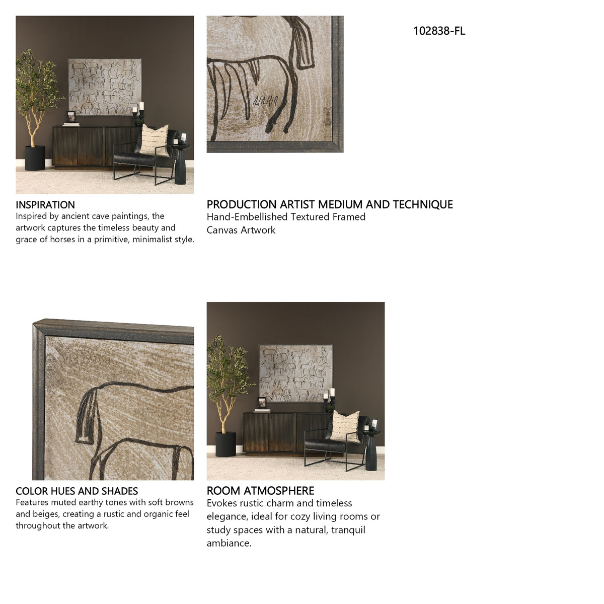 Buckskin by Mercana Studio Hand-Embellished Textured Framed Canvas Artwork from Mercana - Luna Furniture