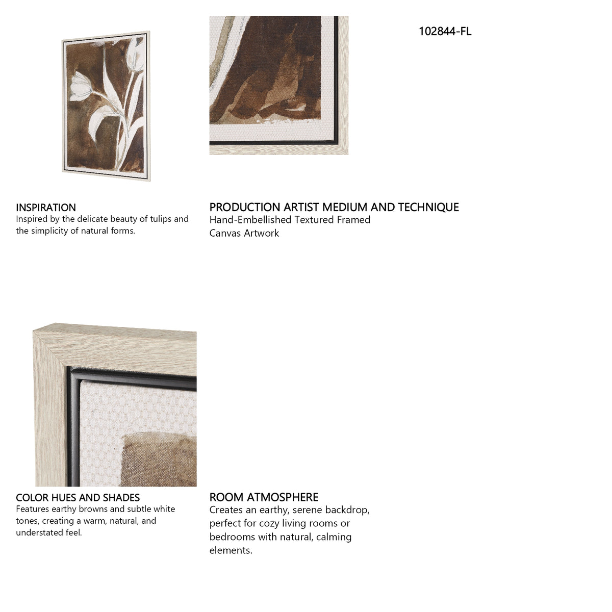 Tulip Bloom VI by Mercana Studio Hand-Embellished Textured Framed Canvas Artwork from Mercana - Luna Furniture