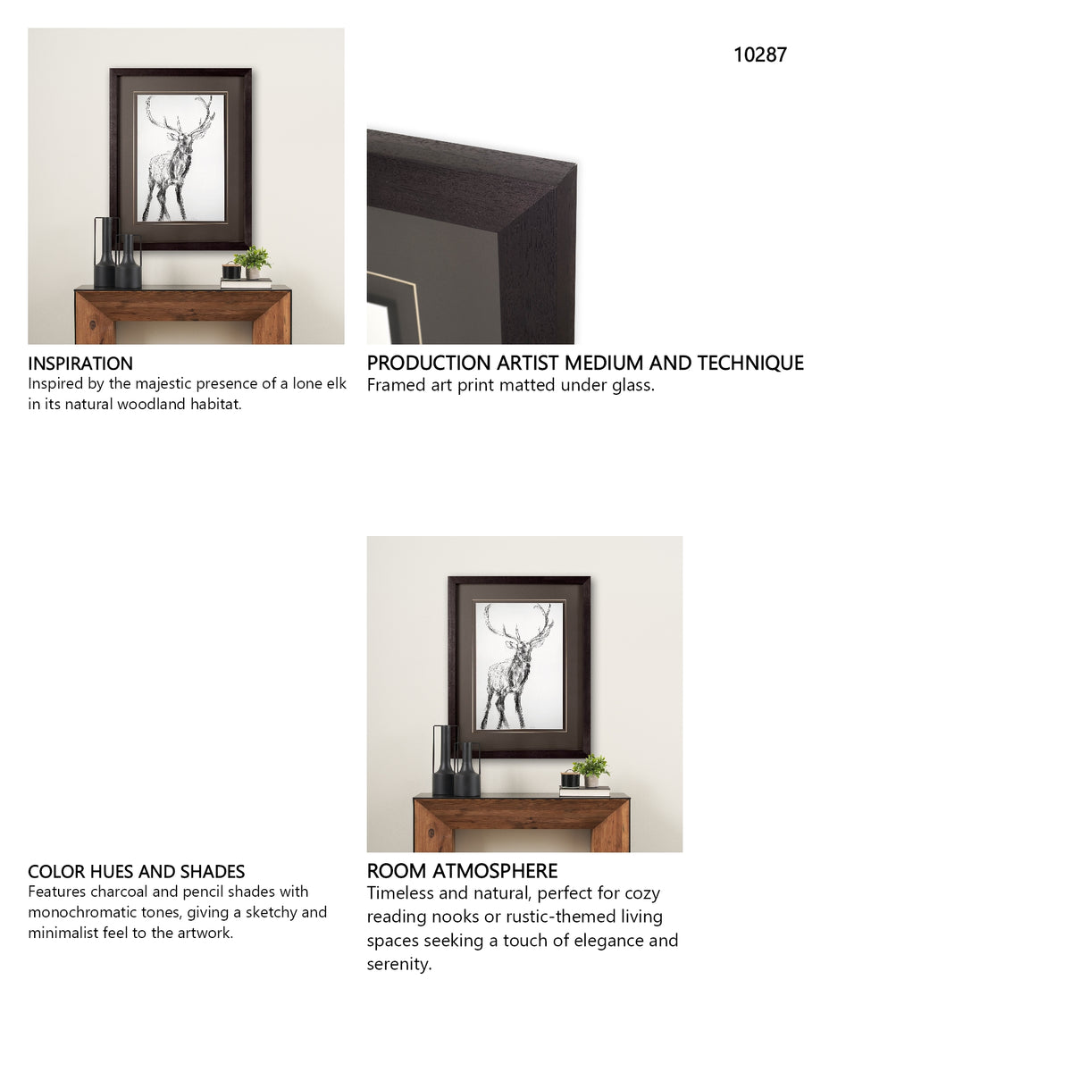Young Elk by Harvey, Brenna a Framed Art Print Matted under Glass from Mercana - Luna Furniture