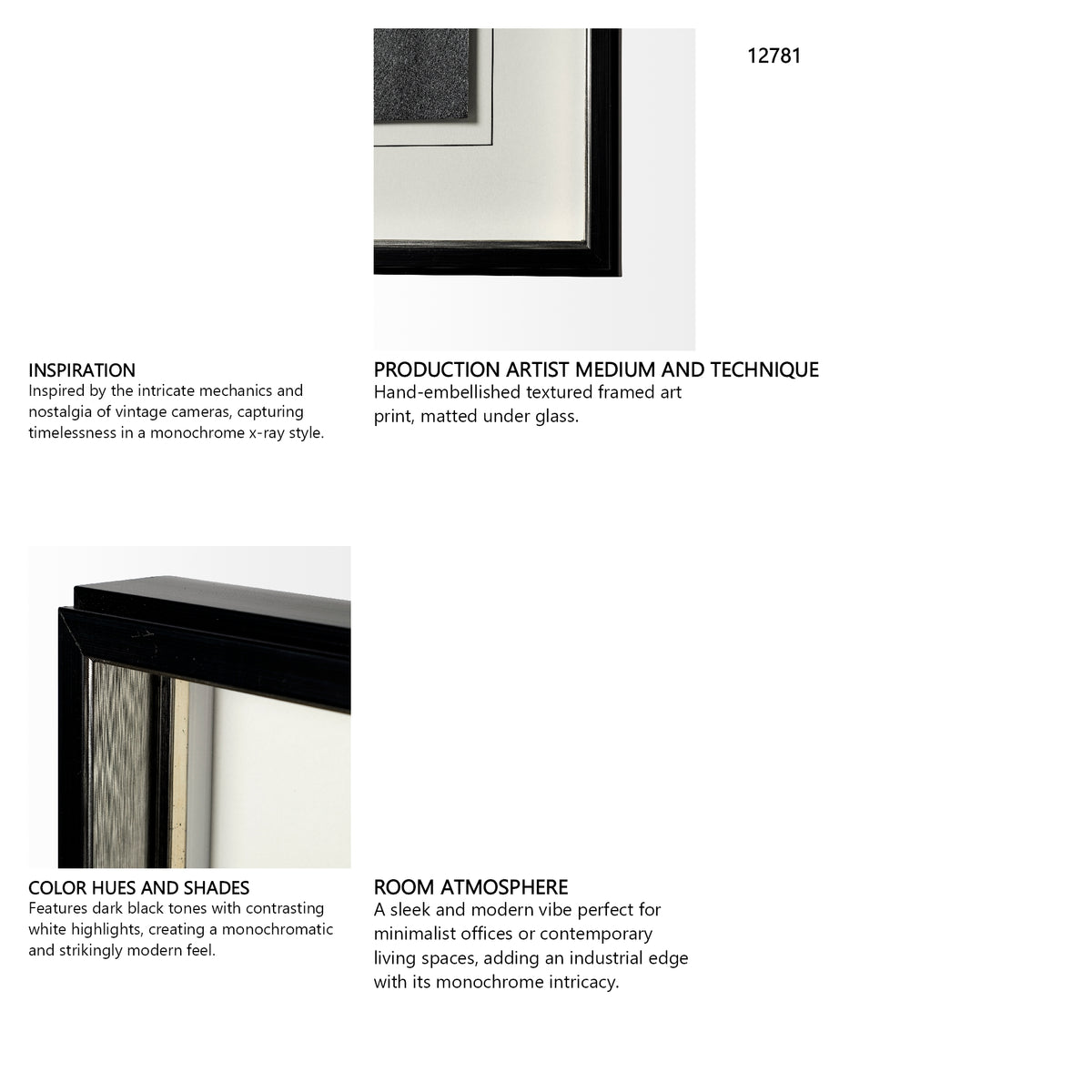 Pacemaker Black II by Alarm a Hand Embellished Textured Framed Art Print Matted under Glass from Mercana - Luna Furniture