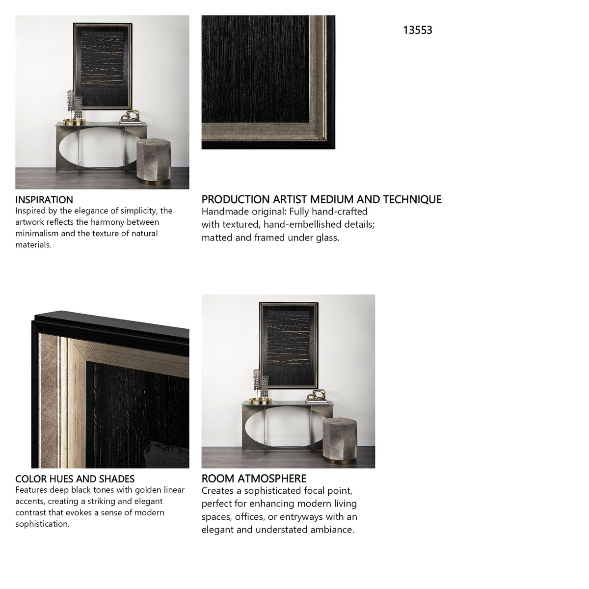 OM-Gold Lines by Studio M a handmade Original Framed Artwork under Glass from Mercana - Luna Furniture