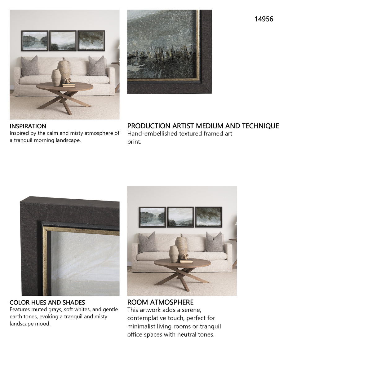 Rainy Day Inspiration V by Mercana Studio a Hand Embellished Textured Framed Art Print from Mercana - Luna Furniture