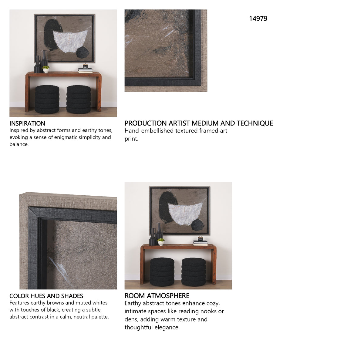 Shaped & Balance II by Mercana Studio a Hand Embellished Textured Framed Art Print from Mercana - Luna Furniture