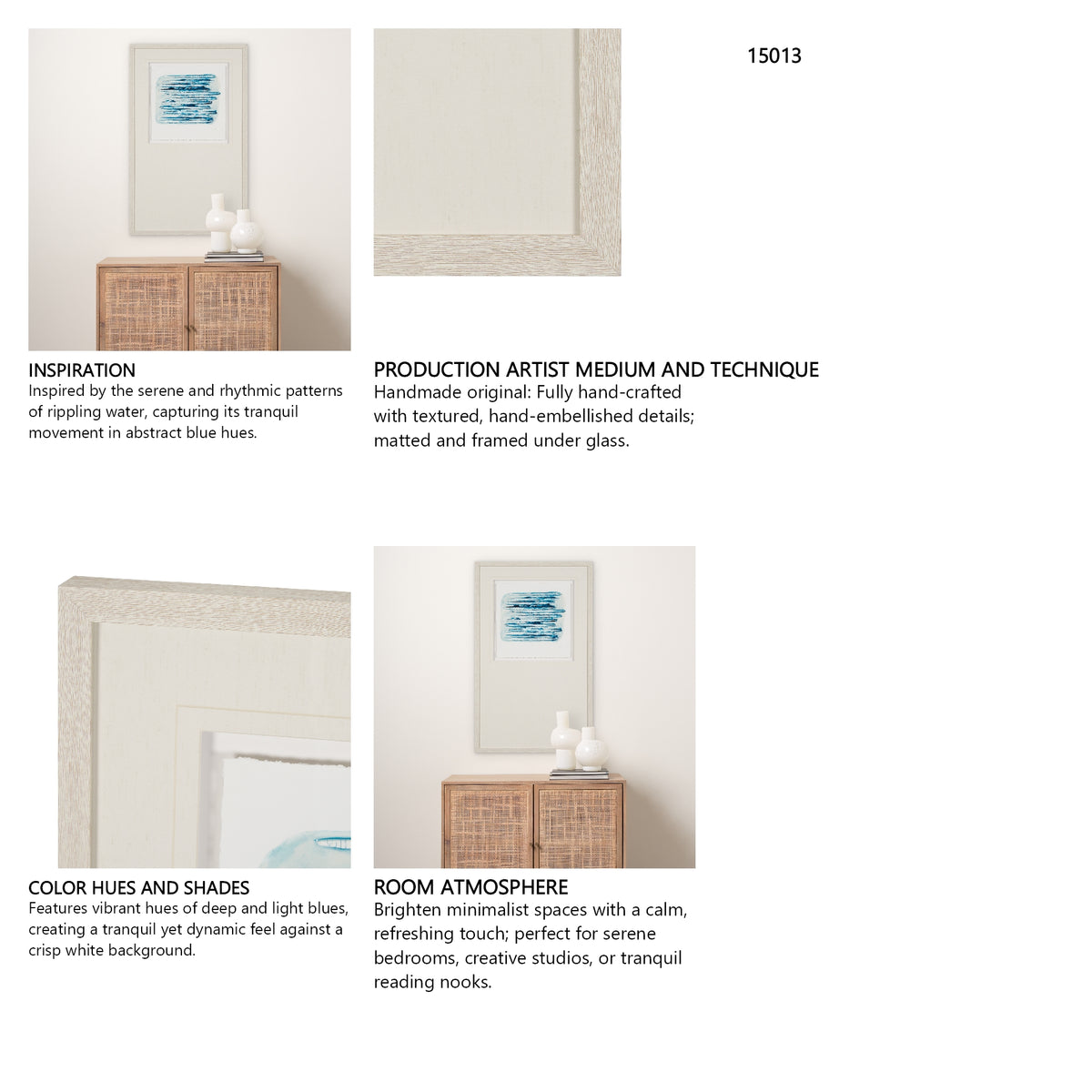 Calm River Blue I by Studio M a handmade Original Framed Artwork under Glass from Mercana - Luna Furniture