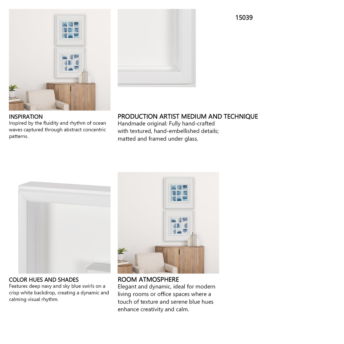 Ocean Sounds II by Studio M a handmade Original Framed Artwork under Glass from Mercana - Luna Furniture