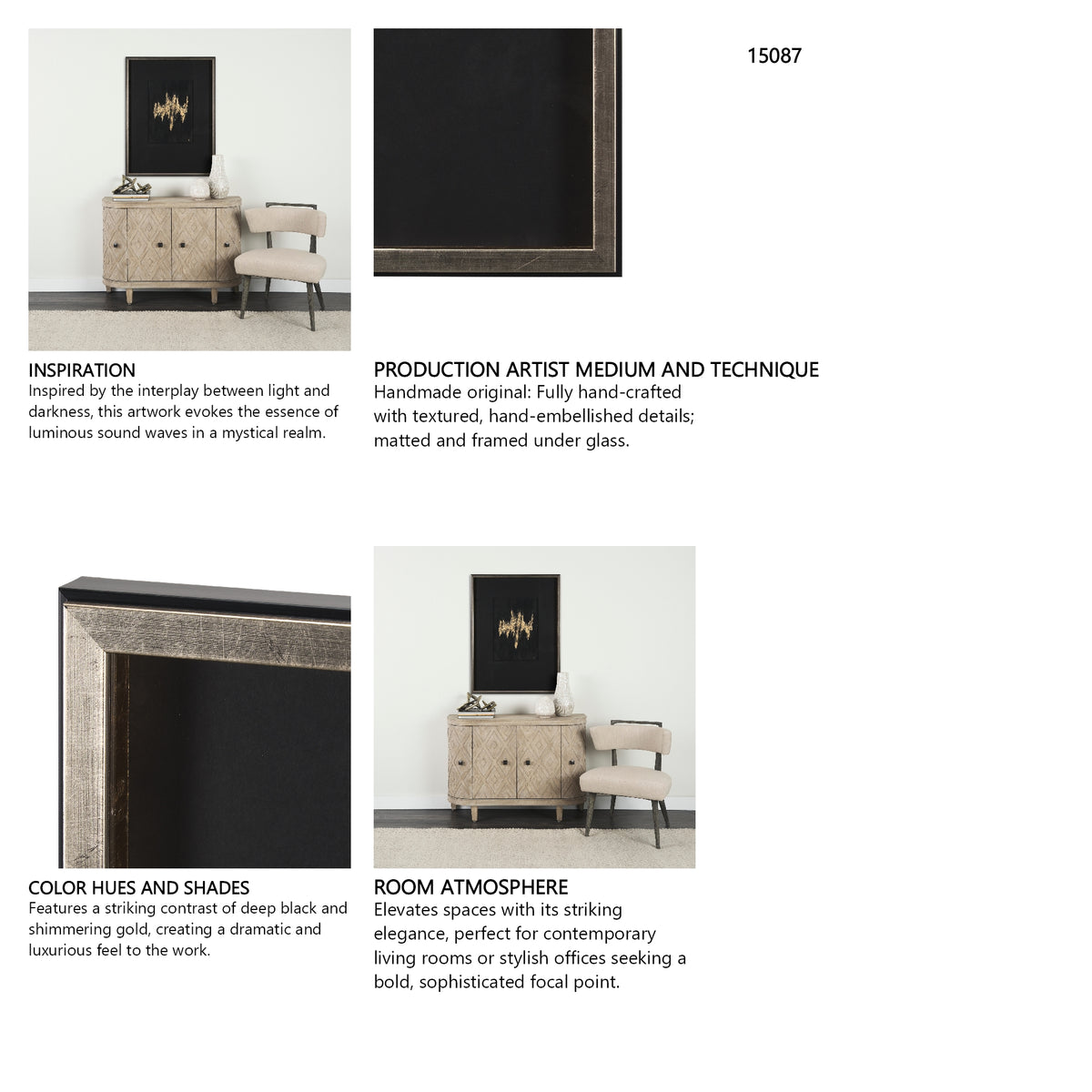 Struck by Studio M a handmade Original Framed 3D Textured Artwork under Glass from Mercana - Luna Furniture